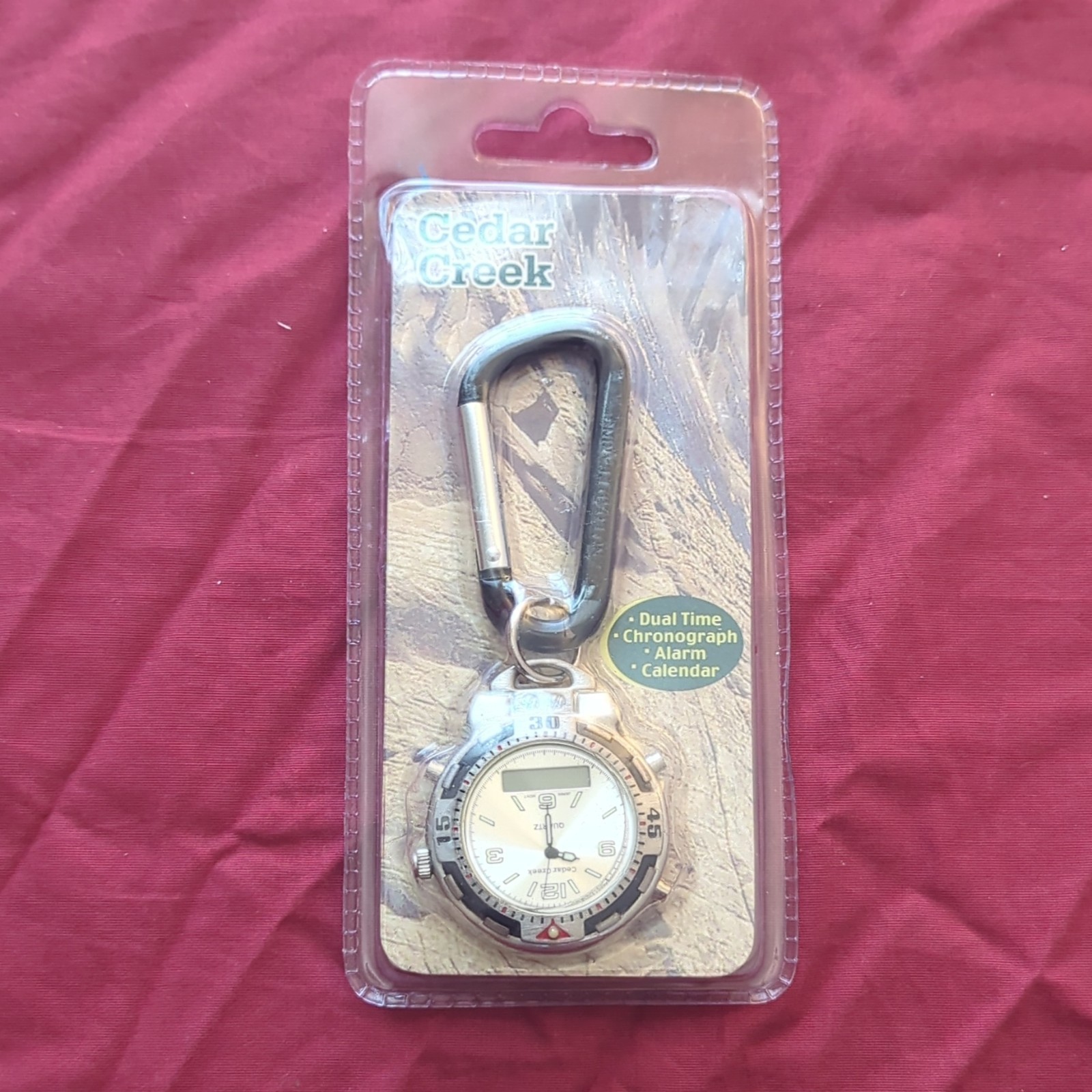 Cedar Creek Dual Time Chronograph Alarm Calendar Watch, Compass Bezel