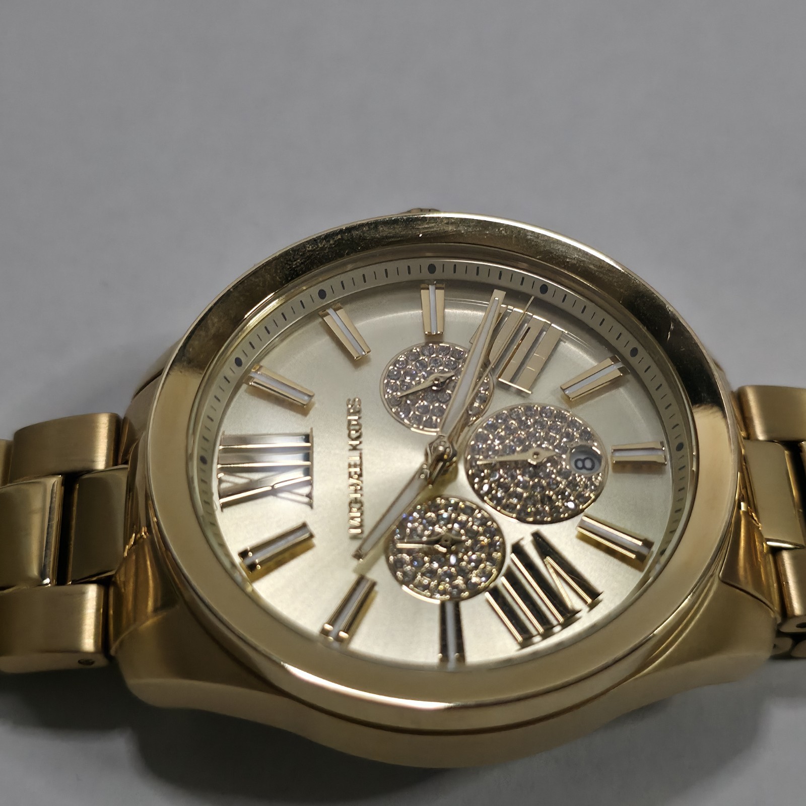 Michael Kors Wren Pavé Gold Tone Watch For Men Style# MK8928