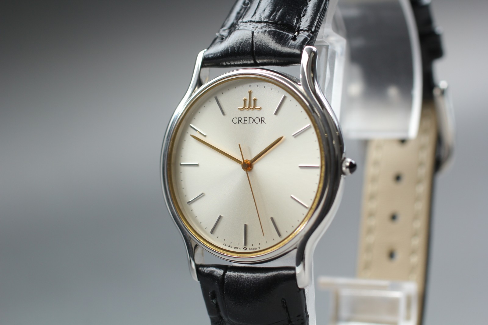 [Near MINT] Vintage SEIKO Credor 9571-6000 32mm Silver Dial Quartz Men’s Watch