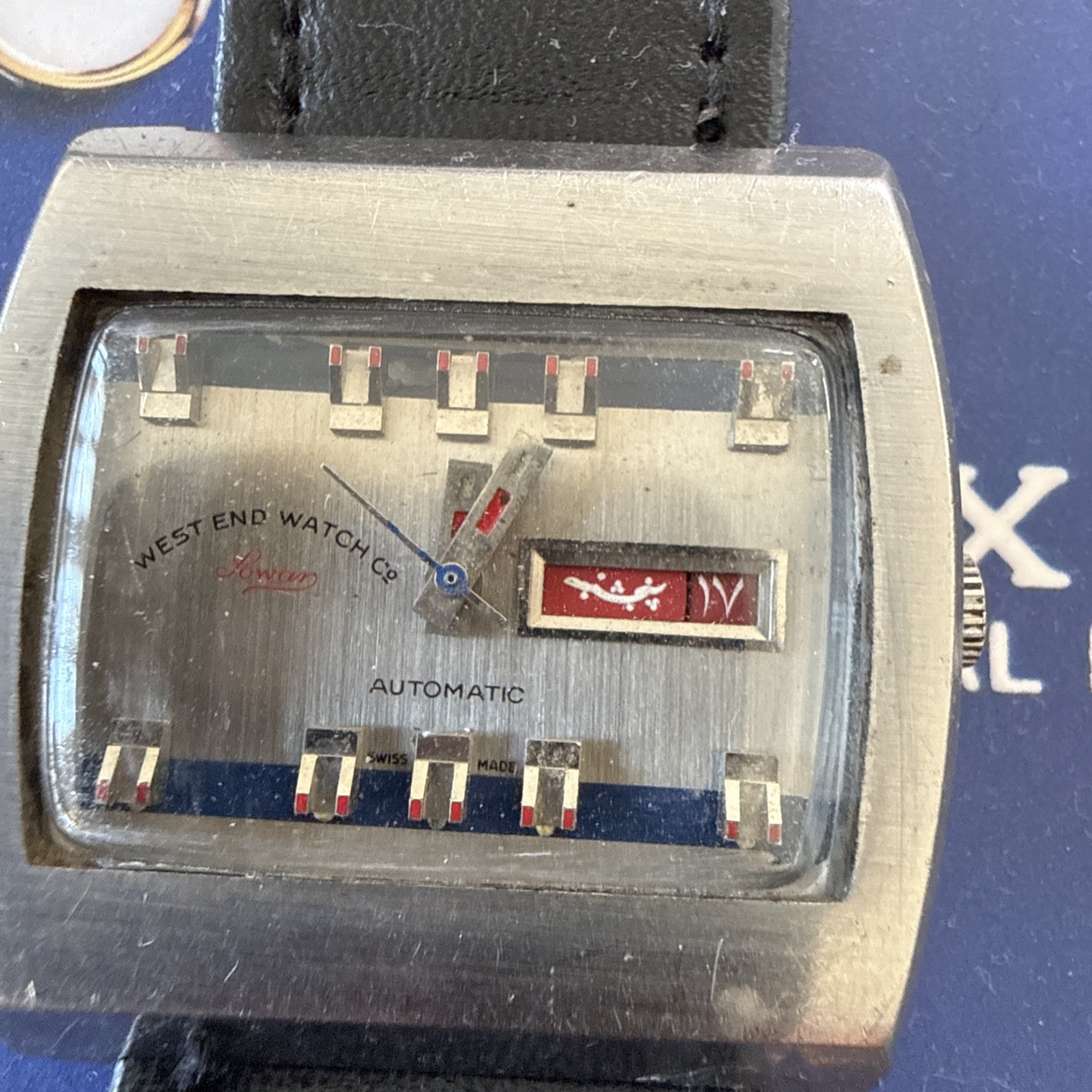 Vintage West End Watch Co Sowar Automatic Persian Day Date TV Dial 36mm Swiss