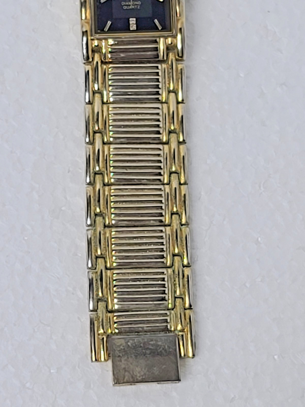 Vintage Embassy Diamond Quartz Watch Gold Toned Rectangle 24mm New Battery