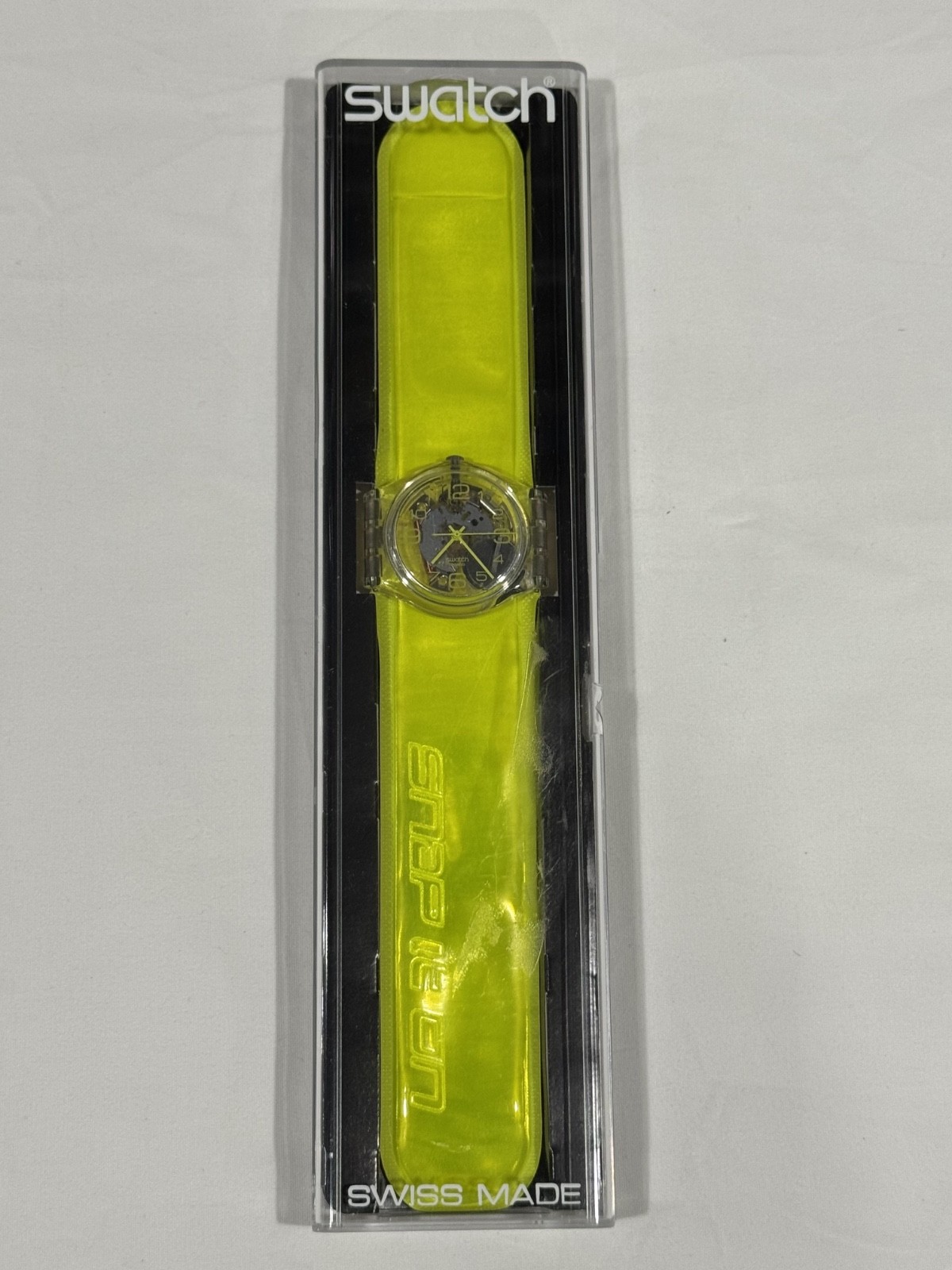 RARE 2001 Swatch SNAP IT ON Collection YELLOW SPRING Watch GK348 VINTAGE