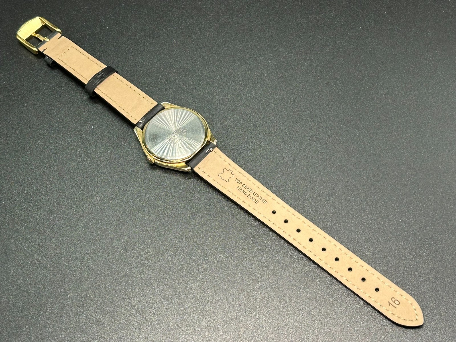 Very Rare ! SEIKO ALBA V258-0020 Small Second Gold Skeleton Roman QZ Watch JAPAN