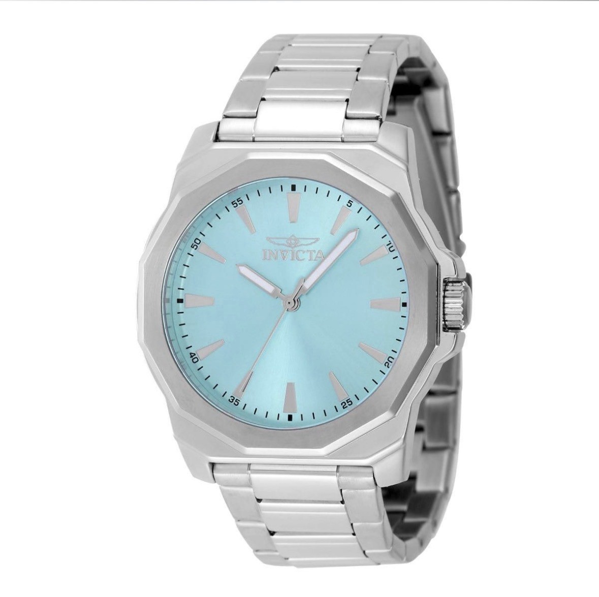 Invicta Men’s Quartz Wristwatch – Blue Dial, Silver Stainless Steel (48912)