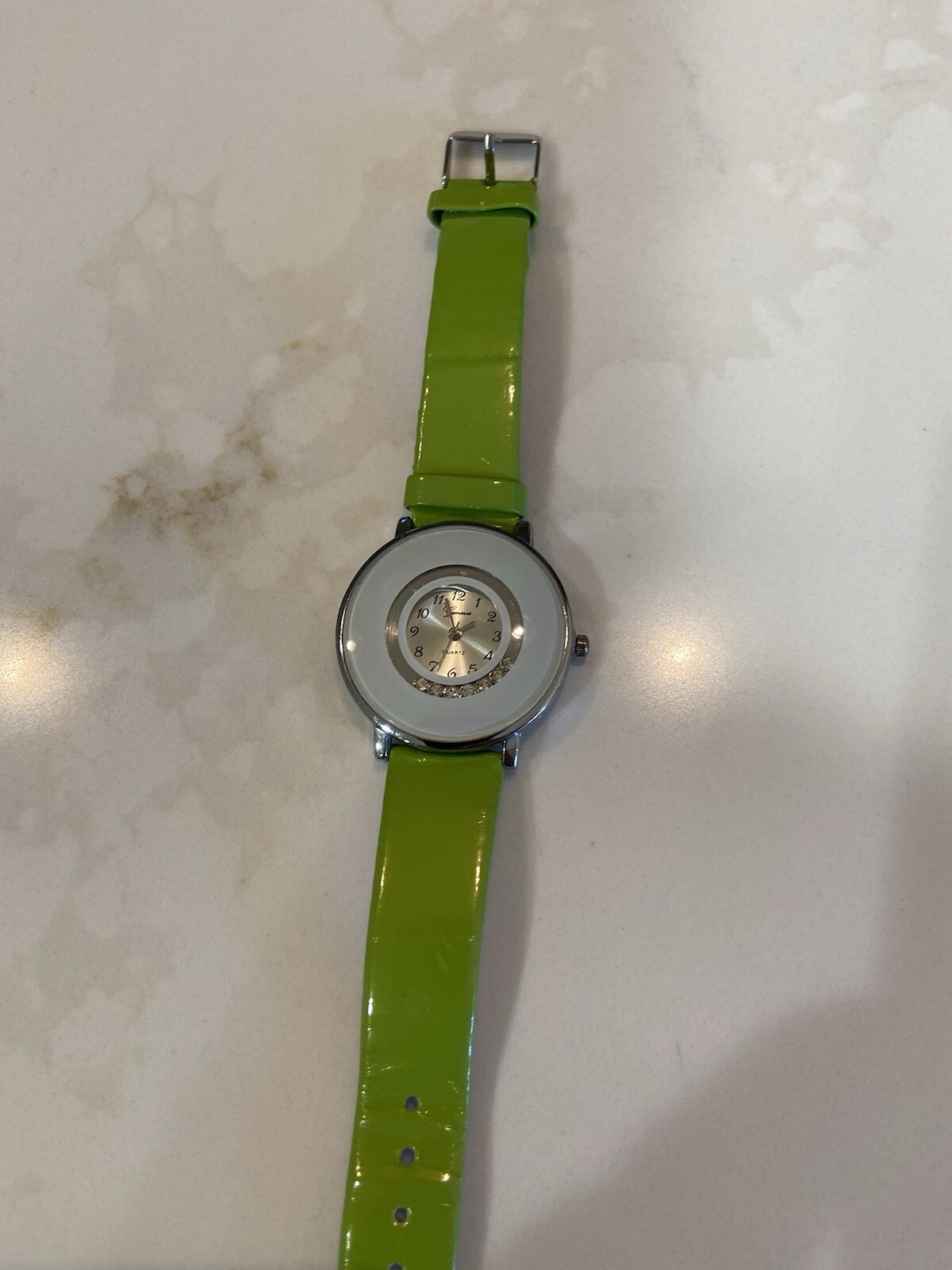 Green Geneva Bangle Watch New Battery Works Great Take A Look