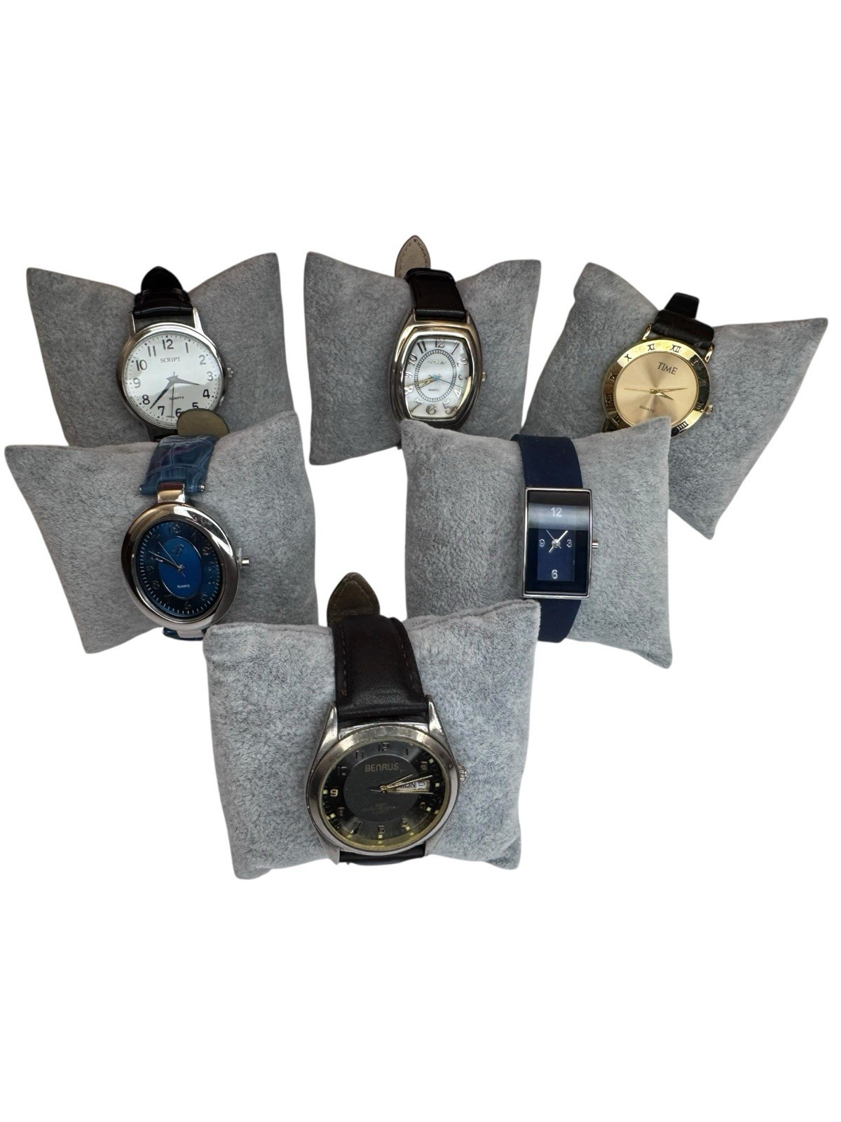 Variety TIMEX Watch LOT/Bundle Of 6 New Battery Benrus, Time, Gossip, Scrip, B.