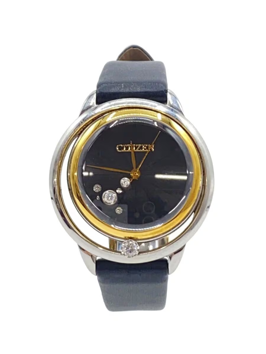 Citizen b036-s112052 Leather Black Dial Quartz 2052 Wristwatch #2nW2869