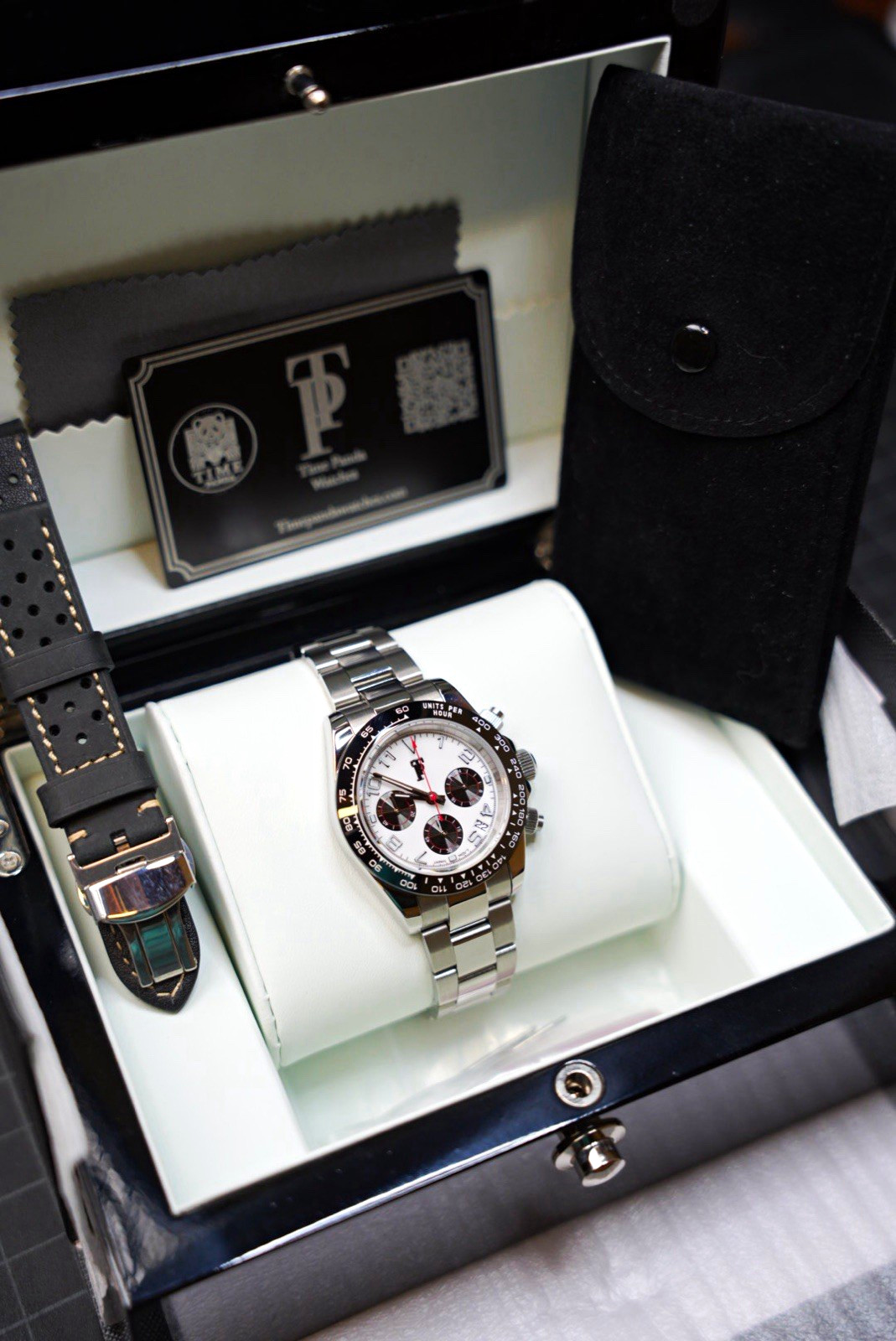Time Panda VK63 Chronograph – White Panda Dial – Full Kit