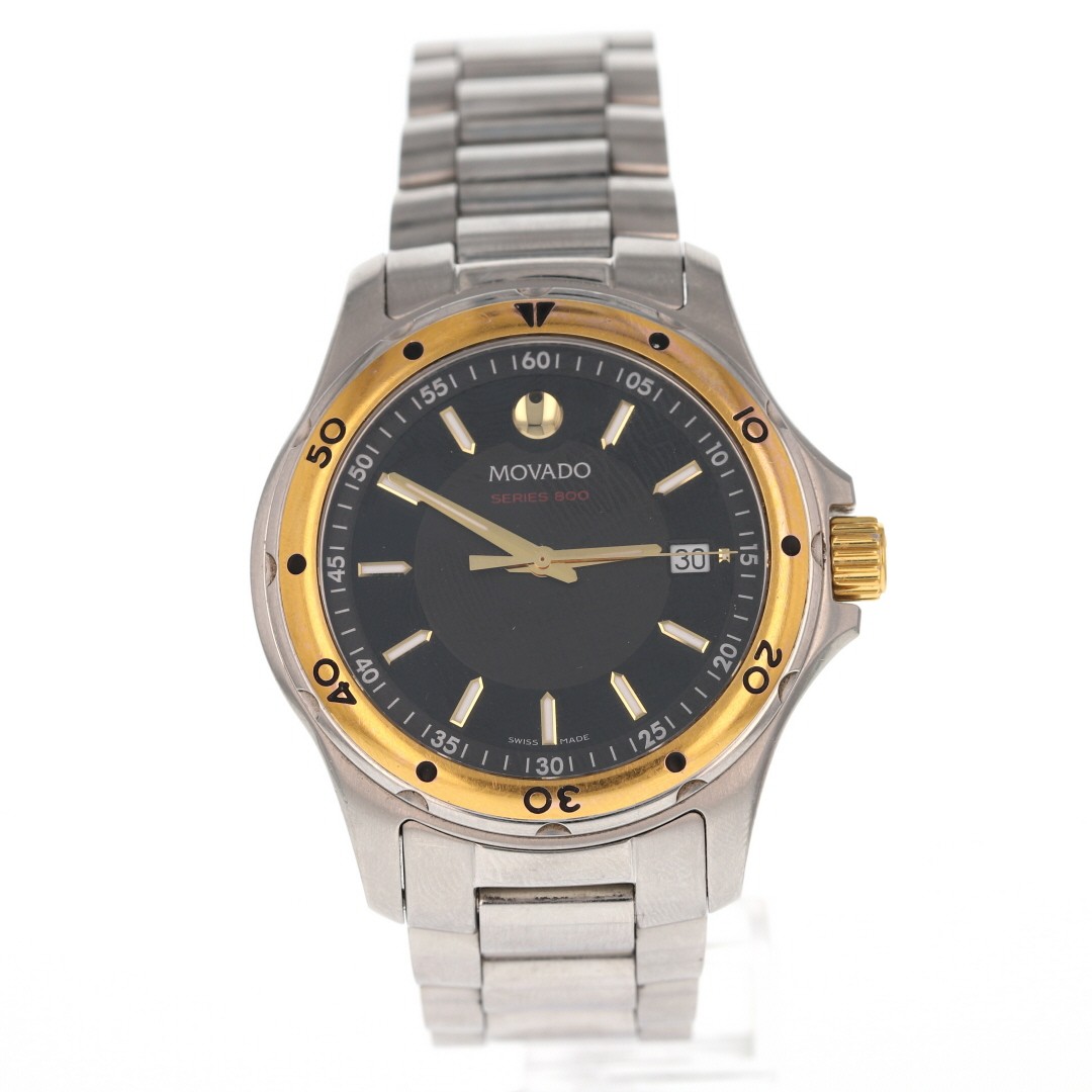 Movado Series 800 Black Dial Swiss Quartz 40mm Stainless Steel Men’s Wristwatch