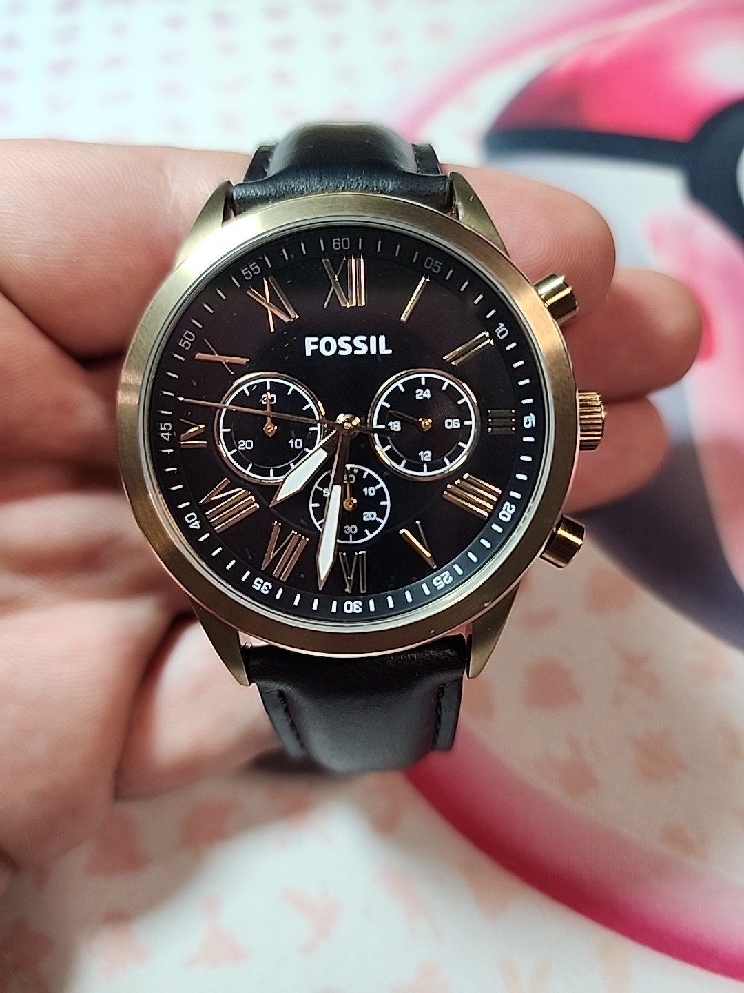 Fossil Flynn Watch BQ2192 Mens 43mm Case Chronograph Brown Leather Band Quartz