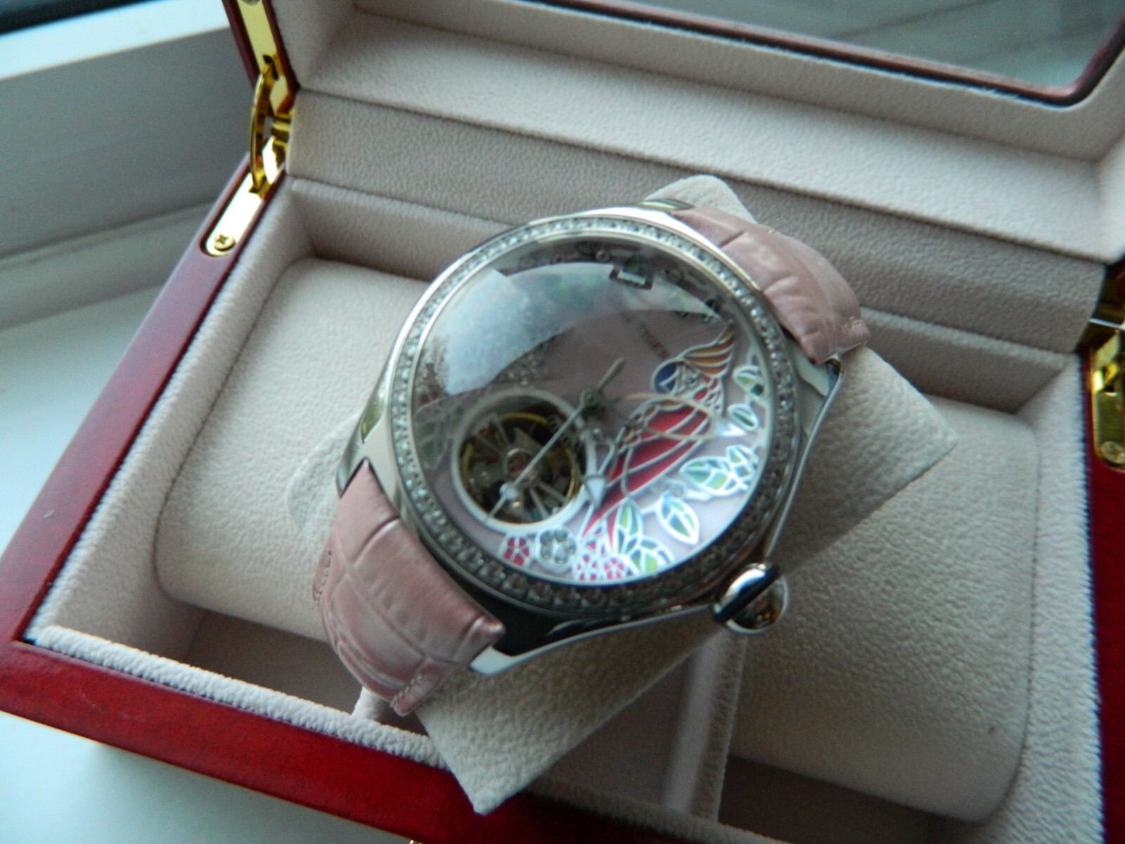 Reef Tiger Woman’s Automatic Mechanical Watch RGA 7105 Flowers and Birds. New