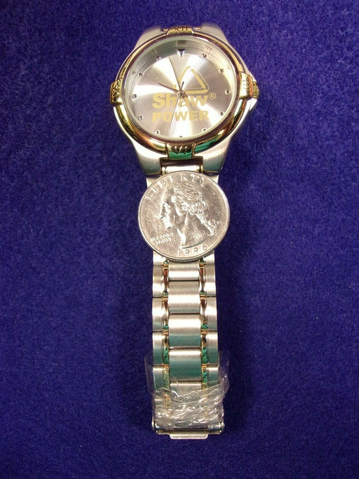 NEAR MINT CONDITION MENS COMPANY WRISTWATCH – “SHAW POWER”, STILL WITH PLASTIC
