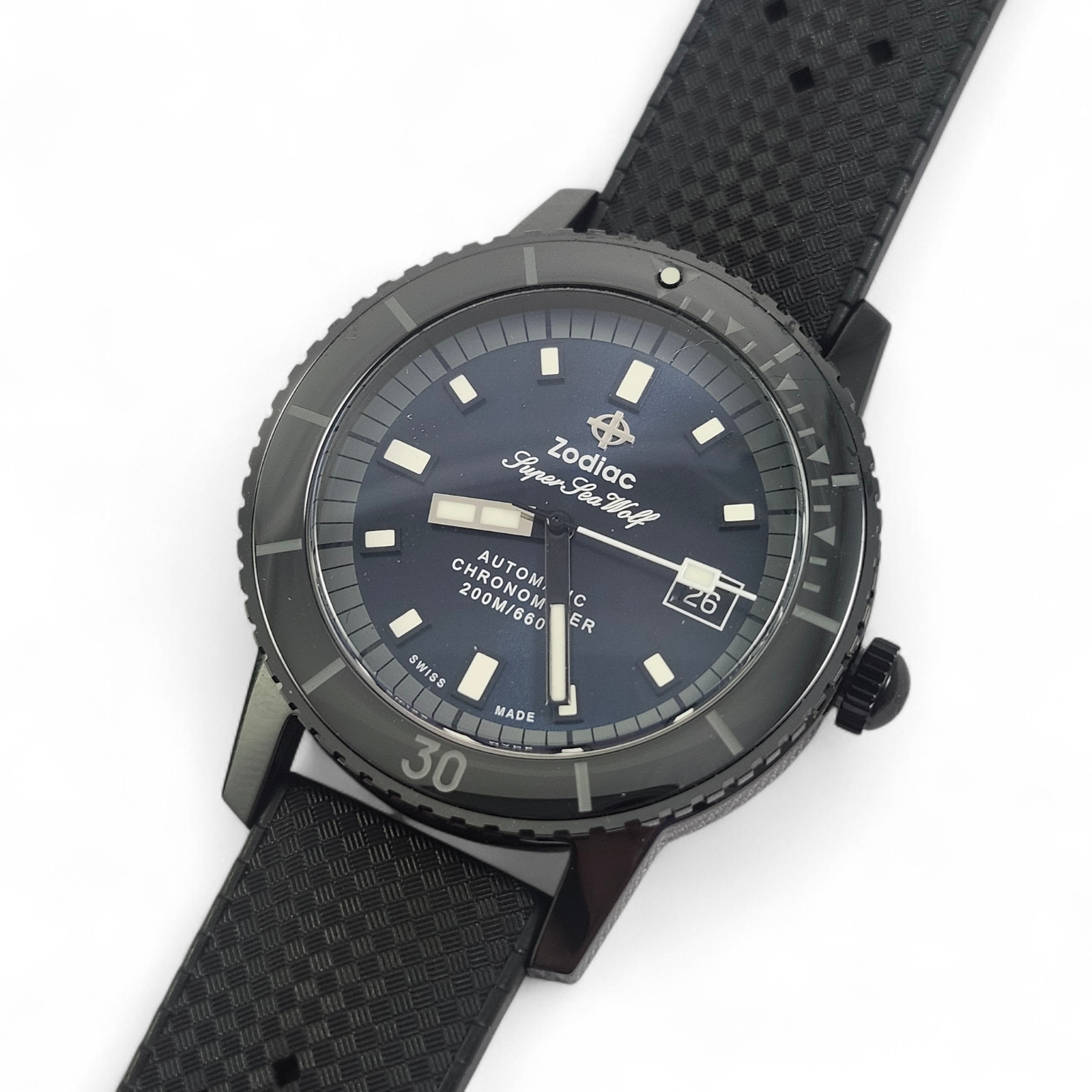 NEW Zodiac Super Sea Wolf Ceramic Compression Diver Automatic Watch Blue ZO9595