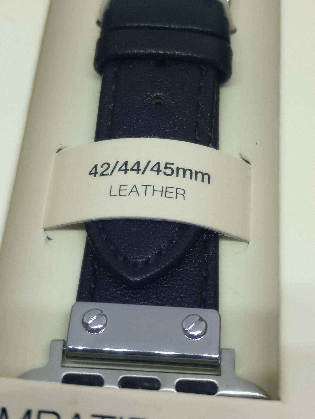 Anne Klein Soho Collection Women’s Black Leather Strap Apple Watch 42/44/45mm