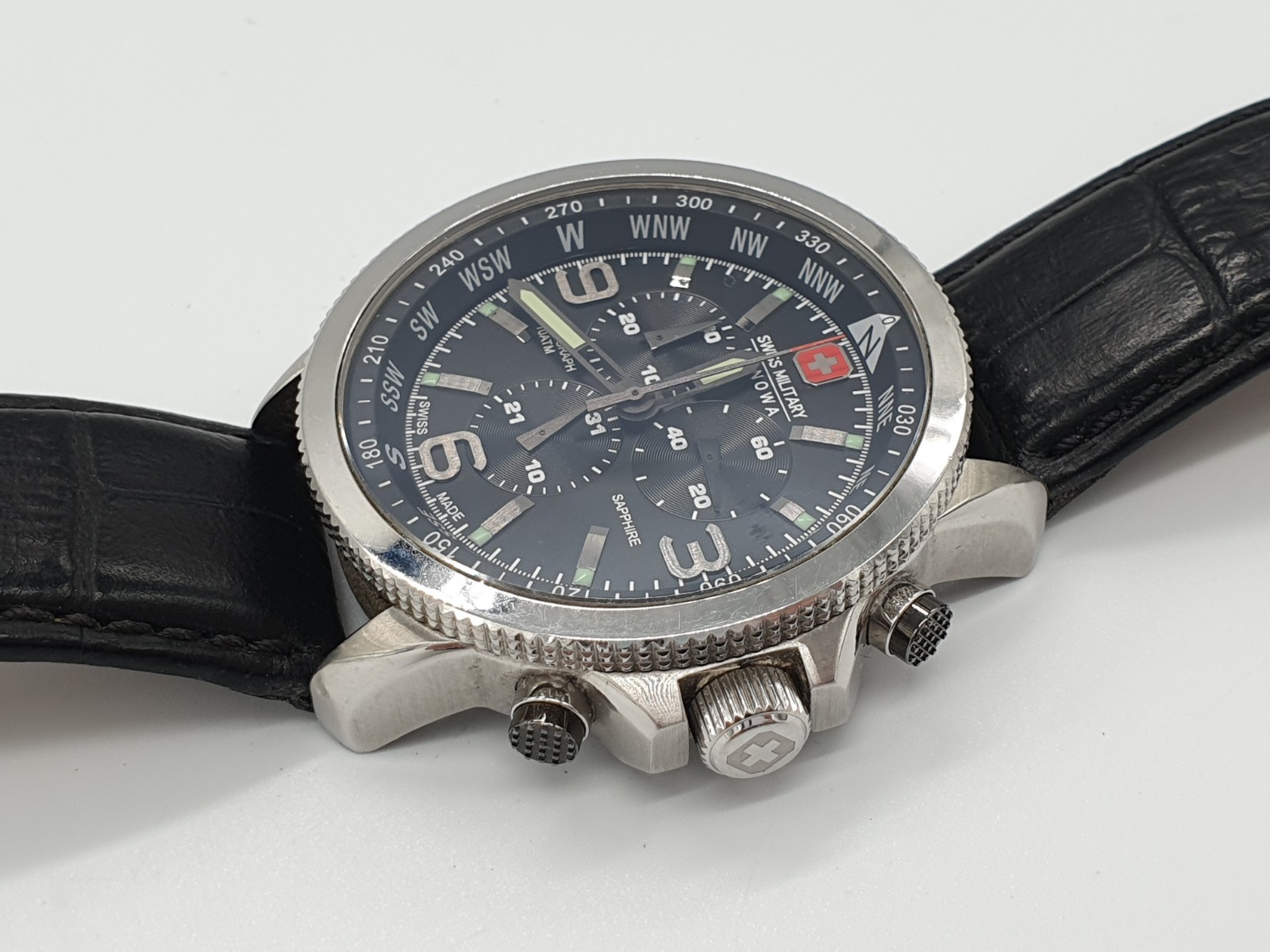 Swiss Military Hanowa Arrow Men’s Watch With Black Leather Strap