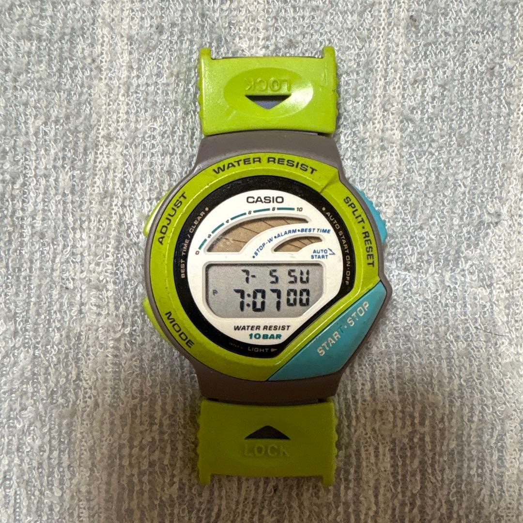 Casio SKX-1200 Digital Watch 10ATM Waterproof Green Blue Gray Stainless Steel