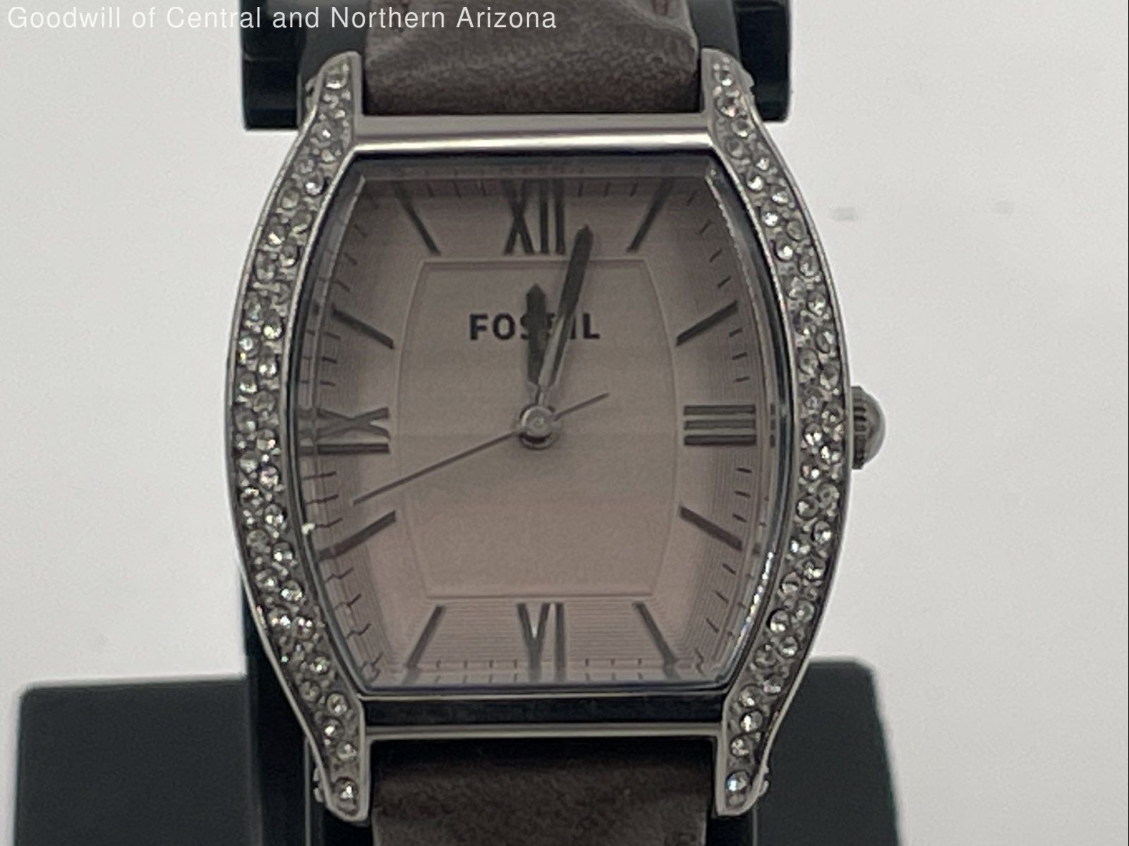 Fossil Wallace ES-3128 Crystal Accented Leather Watch