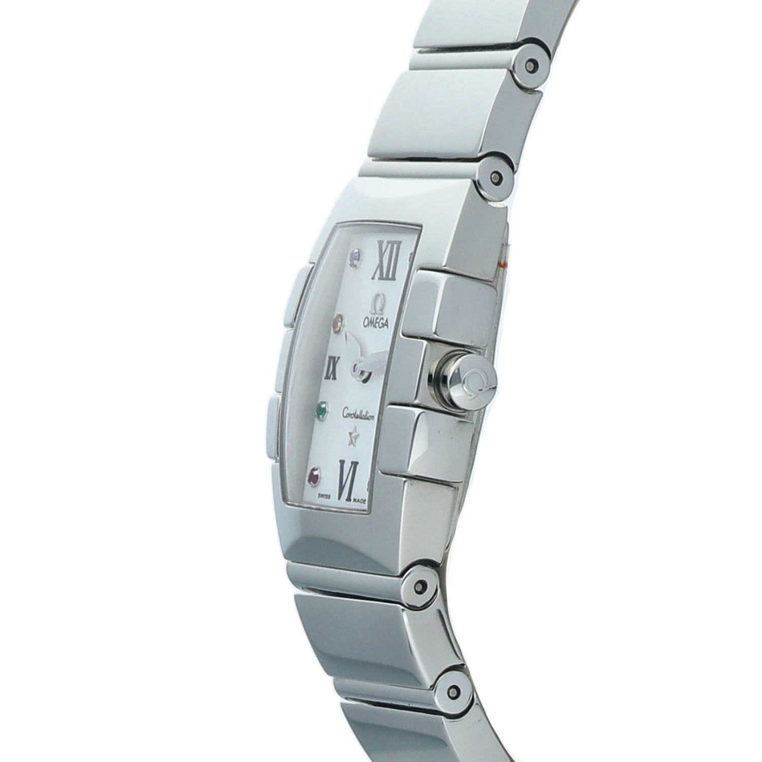 Omega Constellation 1584.79.00 25.3 mm Steel MOP Roman Tonneau Women’s Watch