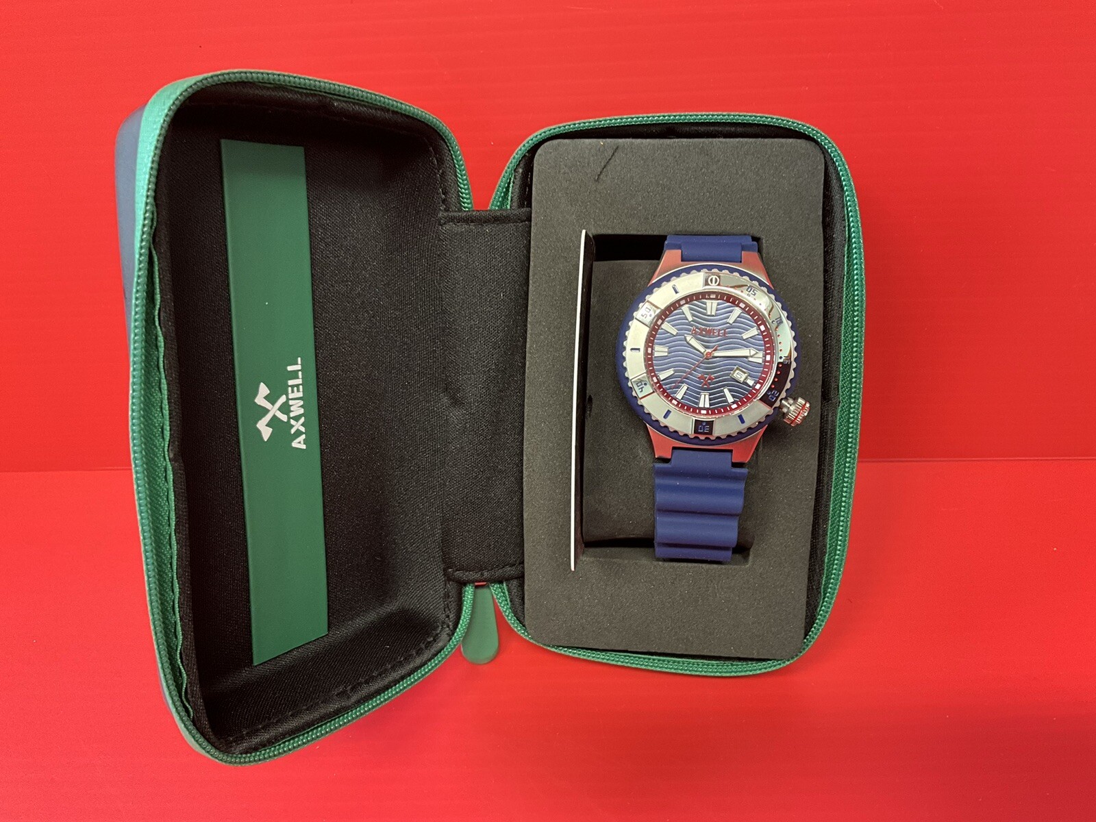 AXWELL Summit Strap Red,Blue & White Watch Face and Navy Watch Band AXWAW1082