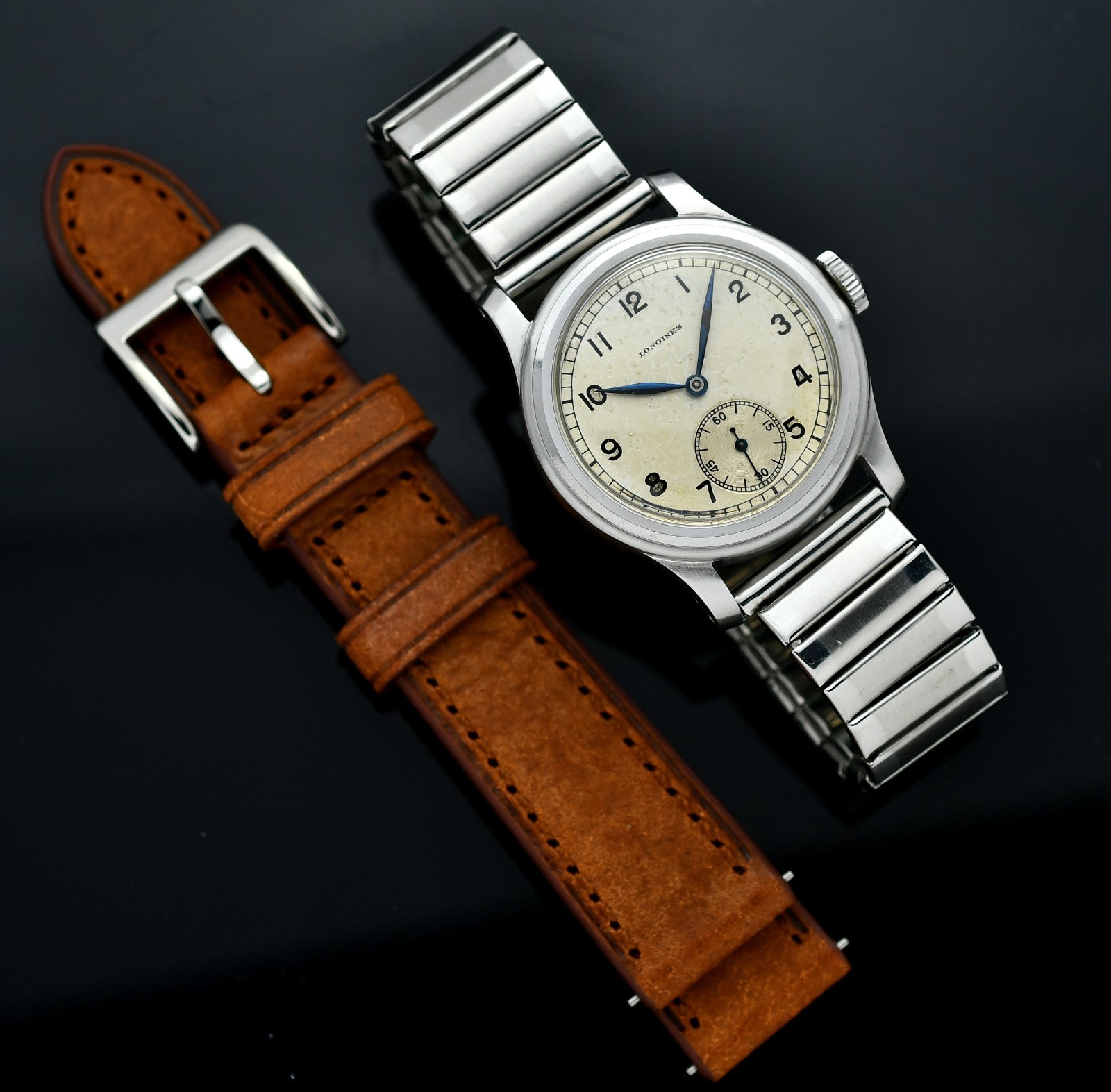 Vintage LONGINES Sei Tacche – 12.68 – Stepped Beveled 33.5 mm Case- 40’s Watch