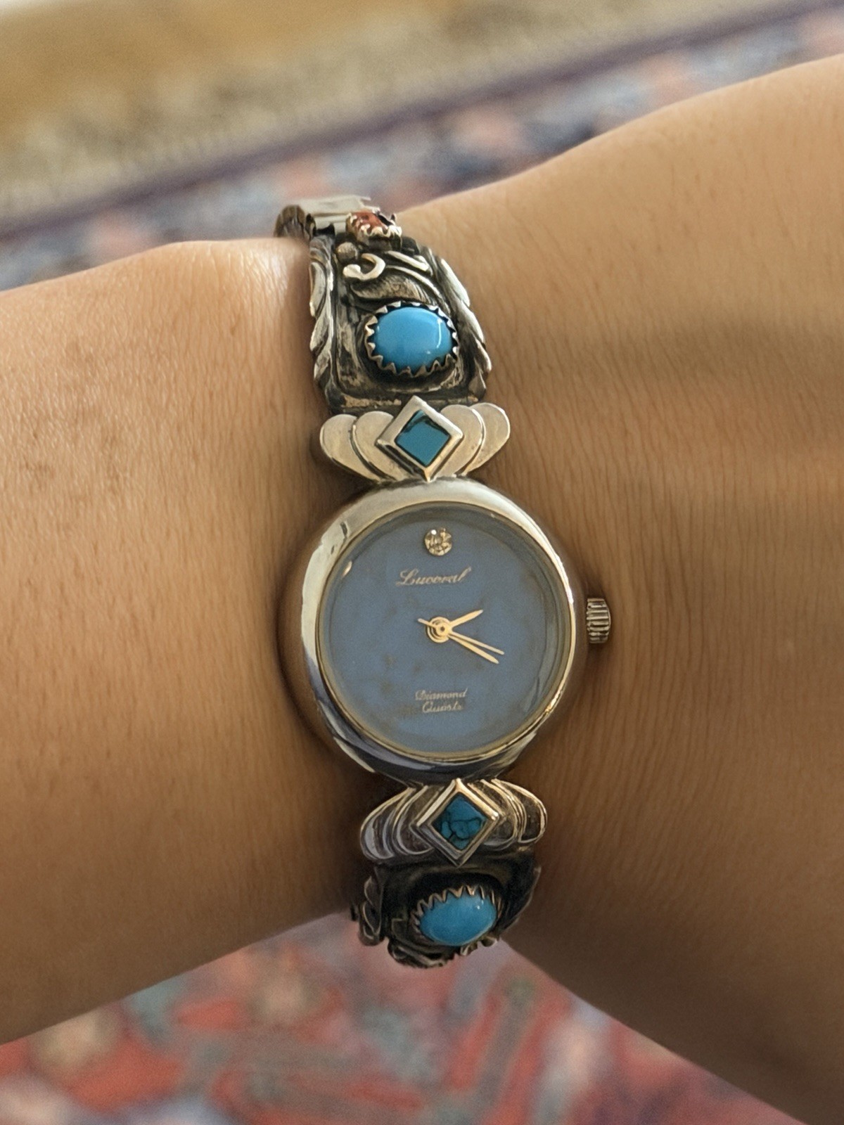 Lucoral Women’s Diamond Accent Quartz Wristwatch Blue Dial Multicolor Bracelet