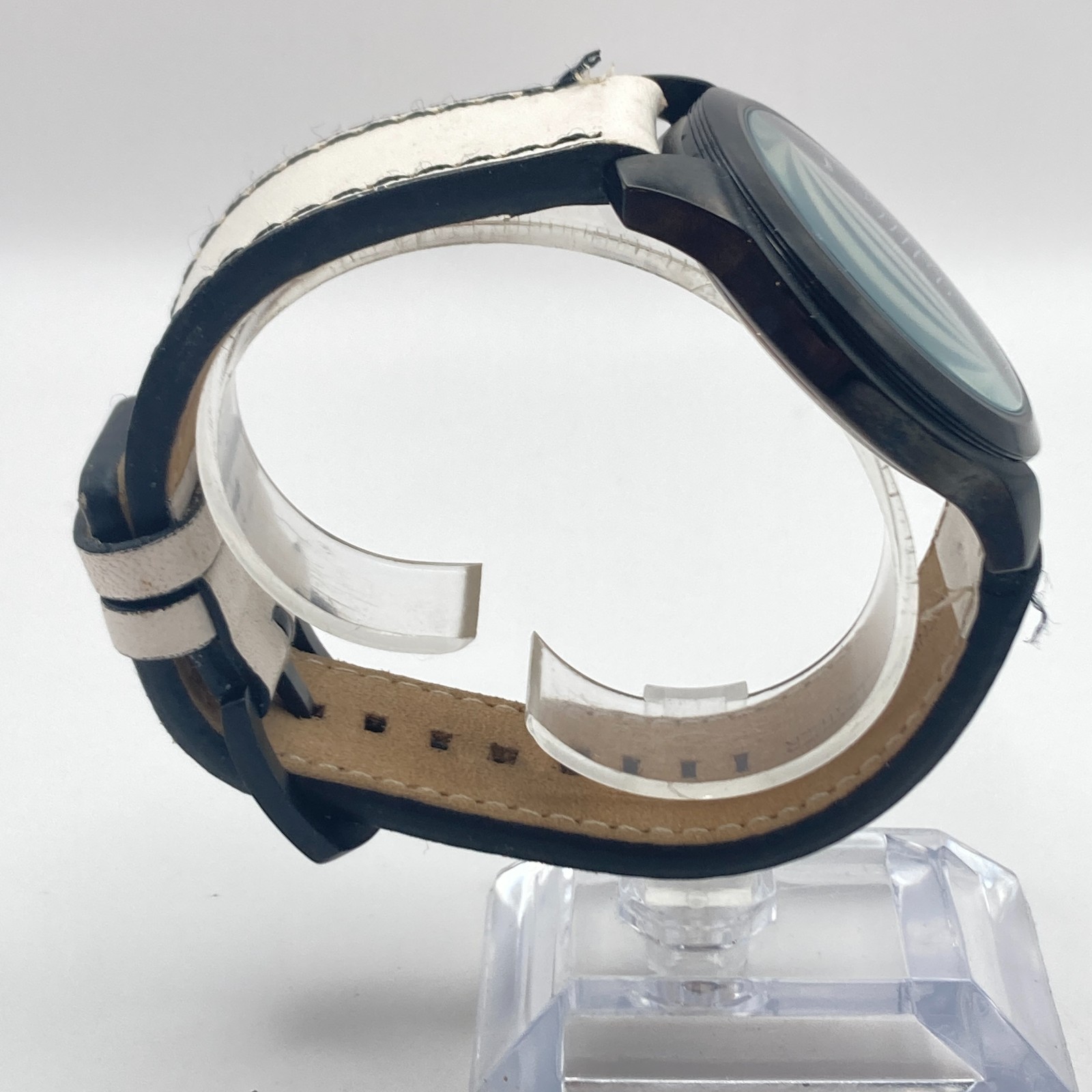 Fossil Relic Men’s Watch 41mm Black Date Leather 50M ZR77254 New Battery 9.5″