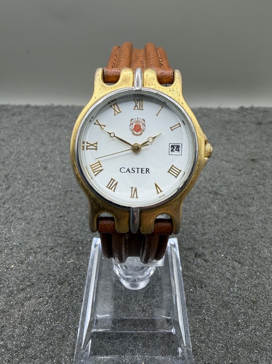 Vintage CASTER Watch – Gold Tone – Roman Numerals
