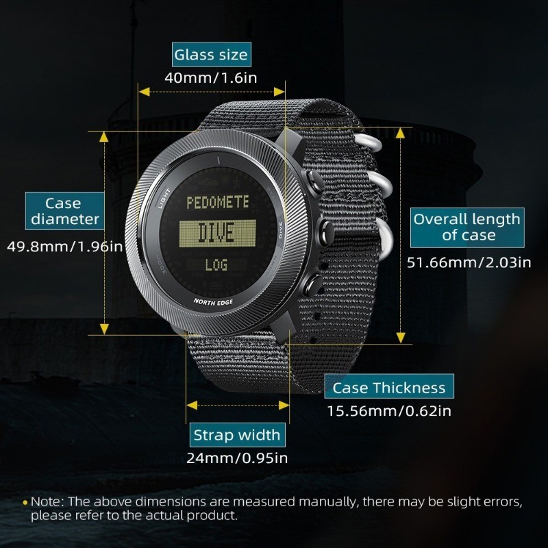 NORTH EDGE APACHE-D Professional Diving Watch Barometer Compass Sports watch NEW
