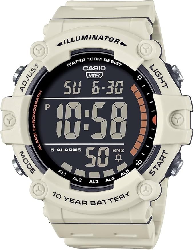 CASIO AE-1500WH-8B2V Digital Watch Ivory Resin Negative LCD 100M Men Quartz