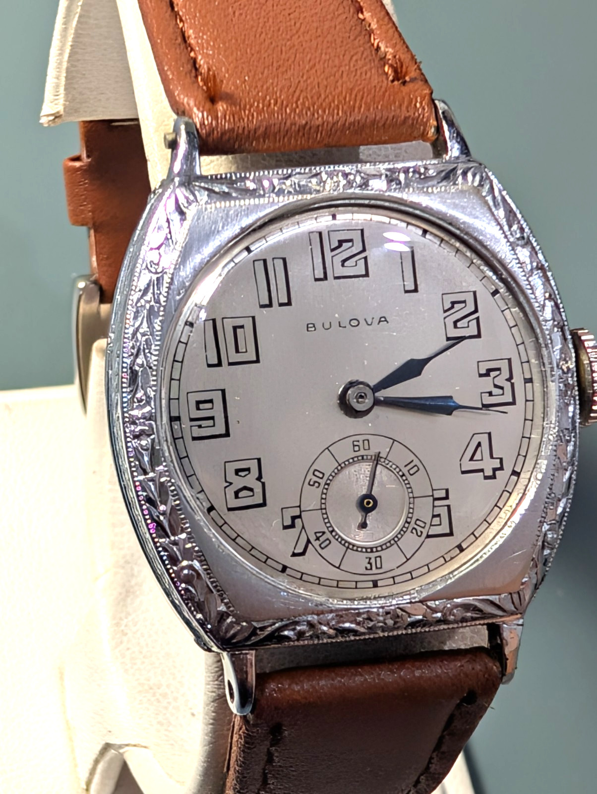 Bulova 1928 CONQUEROR Art Deco, 14K WGF. Very Nice. Original. Runs Well. Read.
