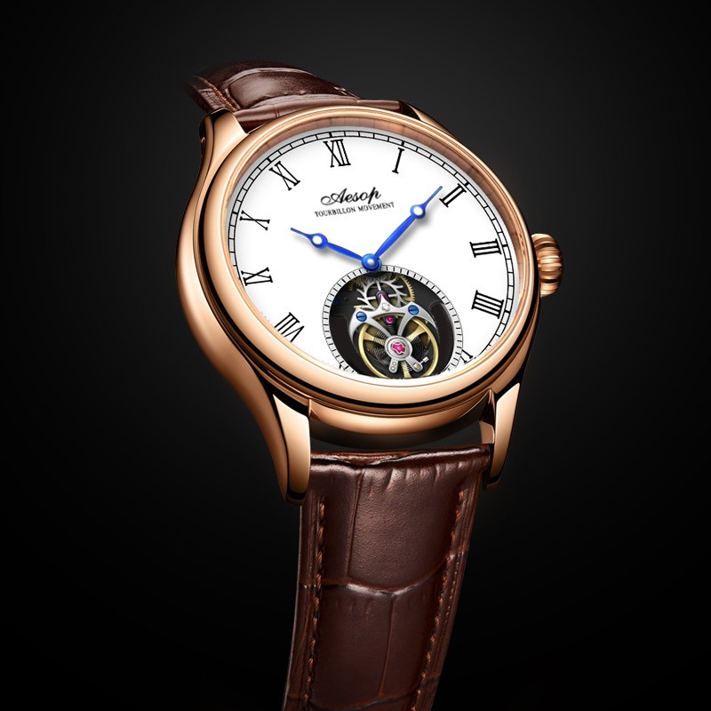 Aesop Luxury Tourbillon Mechanical Hollow Movement Sapphire Man Watches 7061