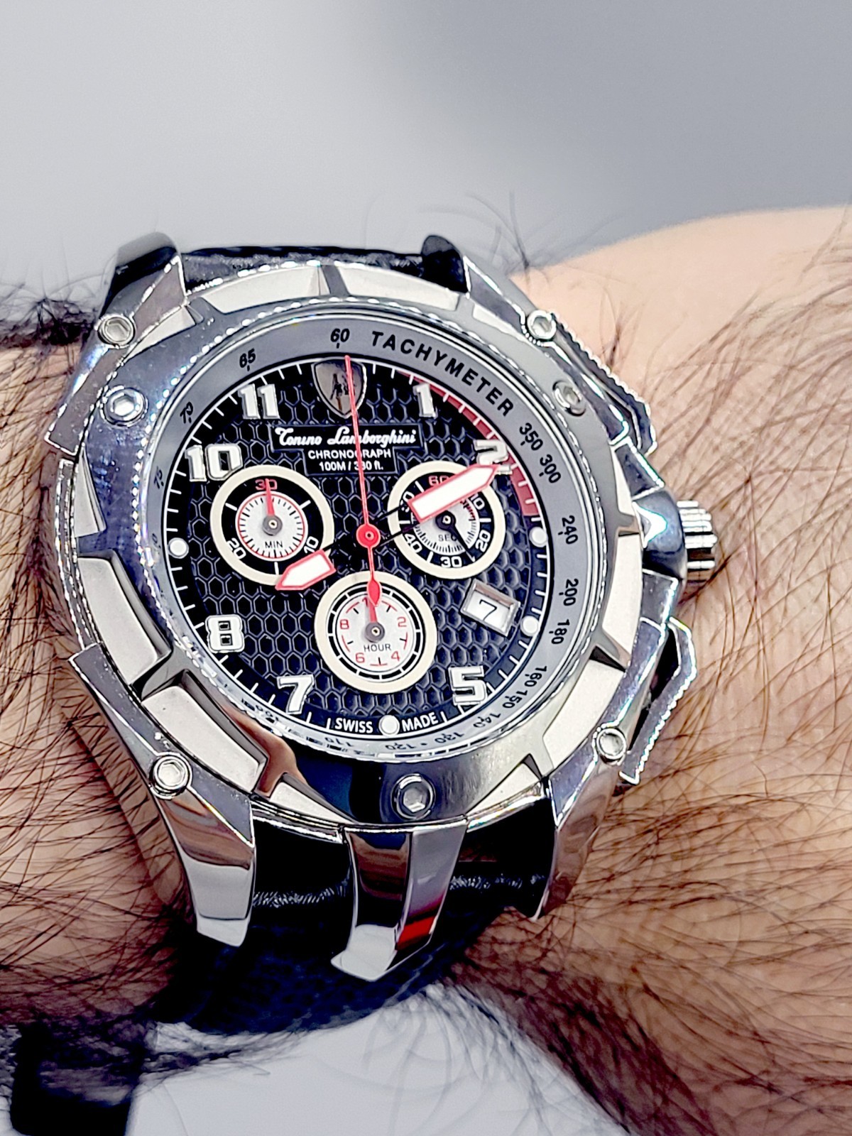 $2271 Swiss, Rare [NEW] 48mm Tonino Lamborghini TL 3401 Tachometer Quartz Watch