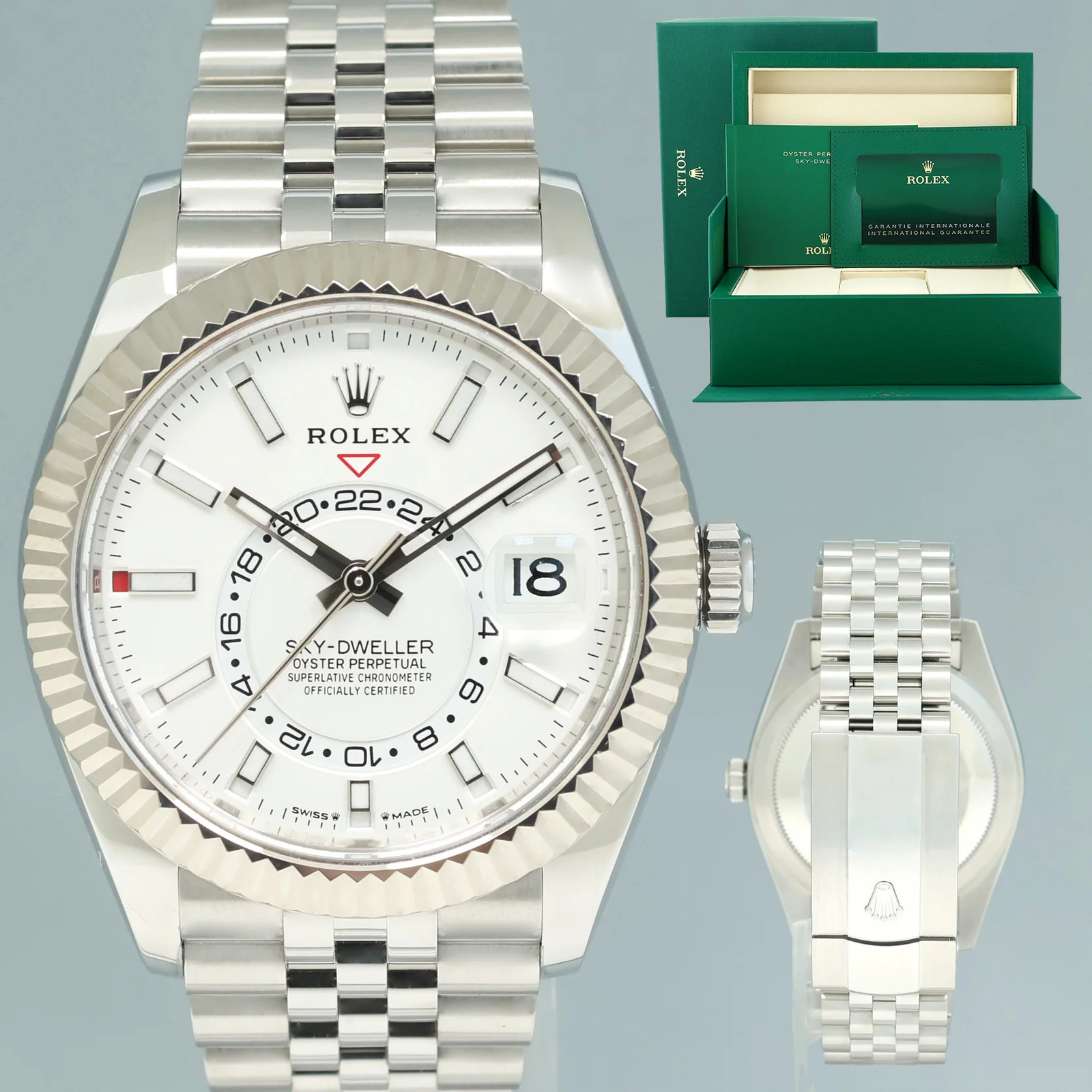 2026 NEW PAPERS Rolex 336934 Sky-Dweller Steel White Jubilee Fluted 42mm Watch