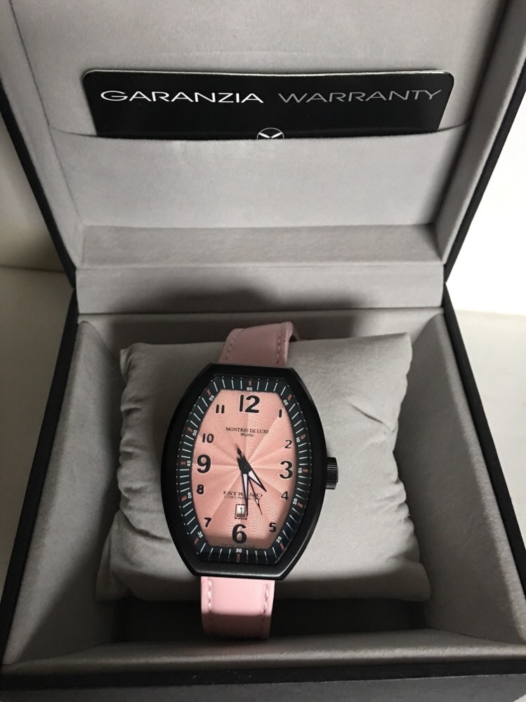 Montres De Luxe Watch Estremo Ladys Steel Sunray pink Dial Date EXL A 8304 new