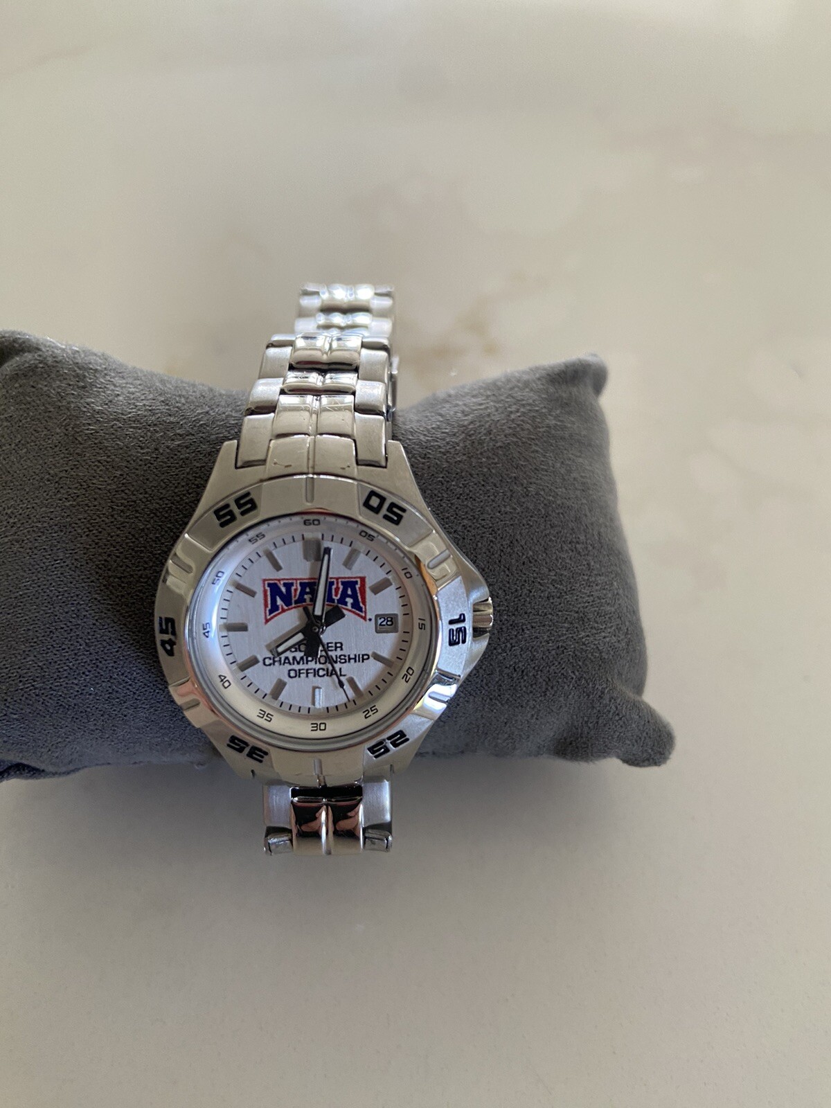 Fossil Womens Watch Silver Tone Case NAIA Soccer Championship Official Works