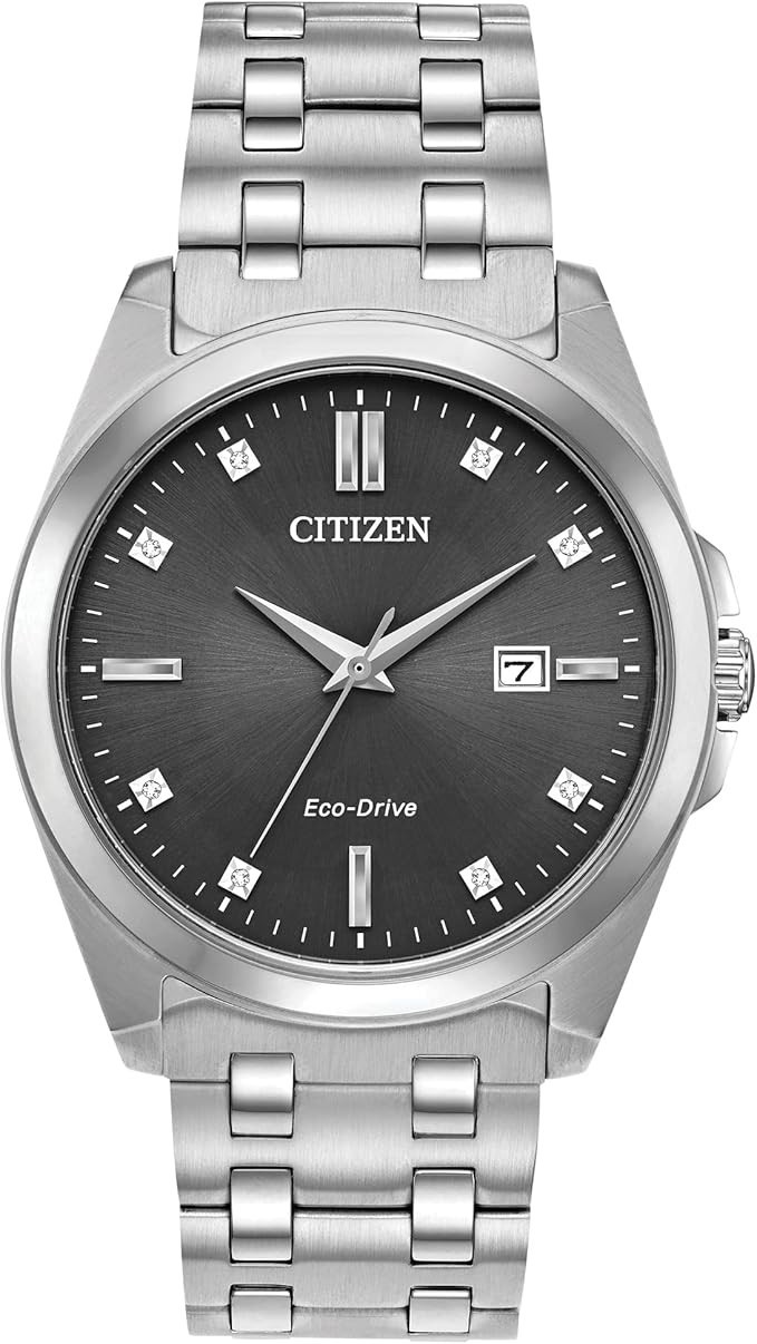 CITIZEN BM7100-59H Corso Diamond Sapphire Stainless Silver Tone Men’s Watch