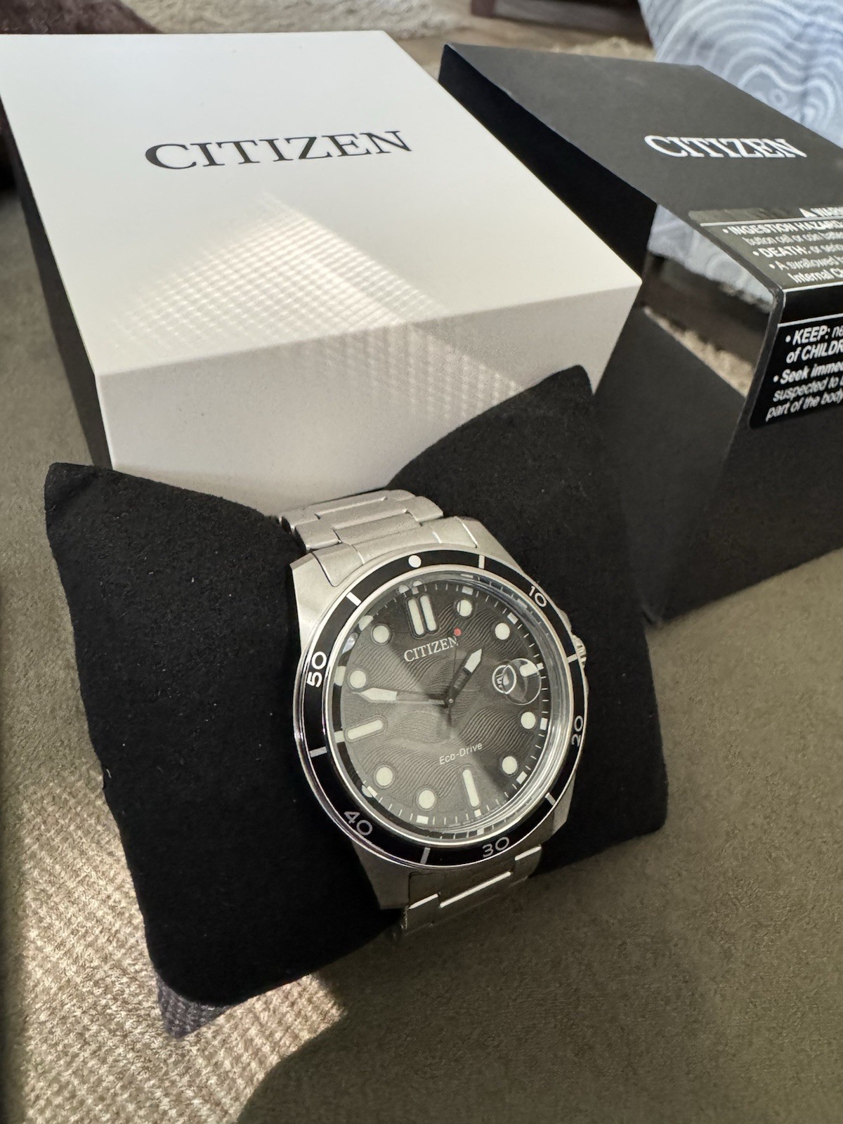 Citizen Sport Luxury Mens Silver Tone Stainless SteelBracelet Watch Aw1816-89e