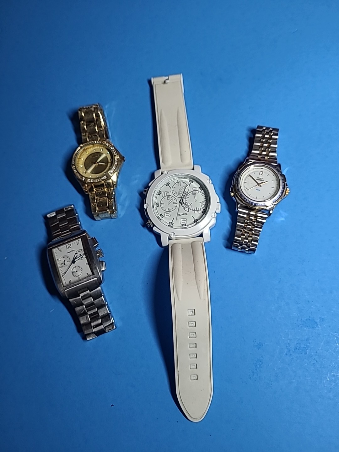 4 Men’s Watches Nautica, Rampage, Timex & Accutime. Non Running