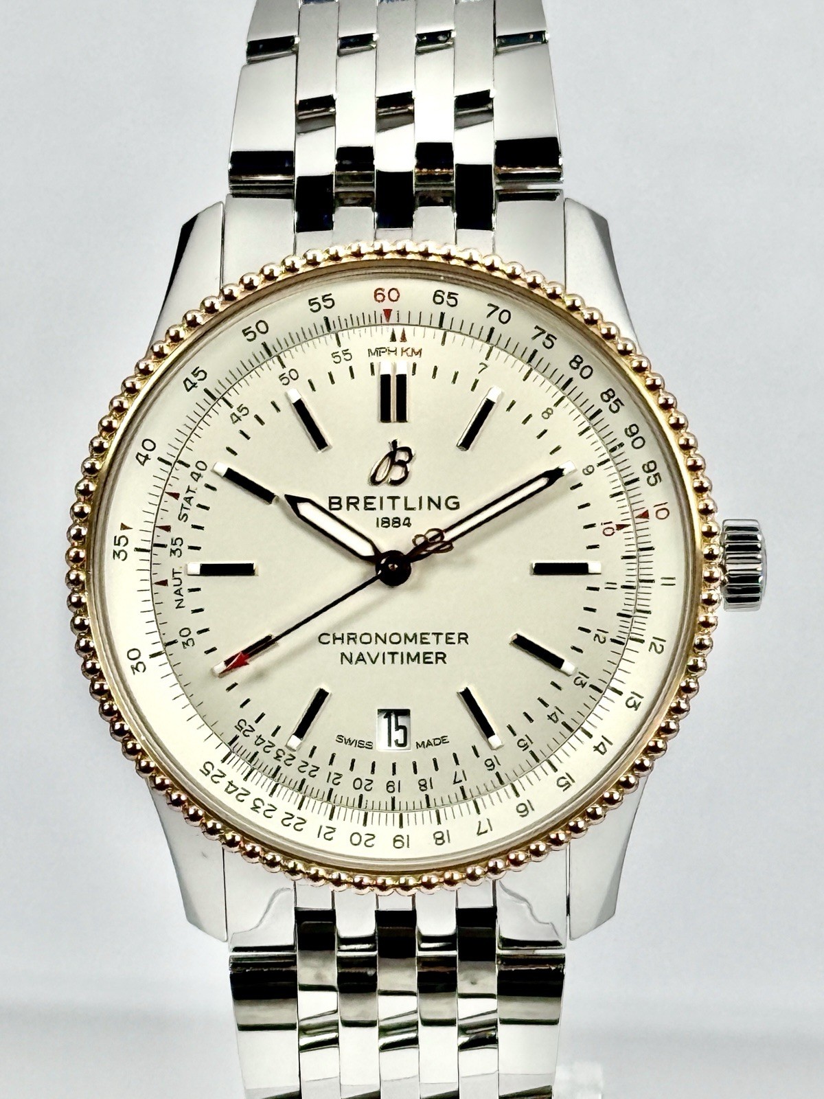 Breitling U17326 Navitimer 41 18k Rose Gold Stainless Steel Automatic Mens Watch