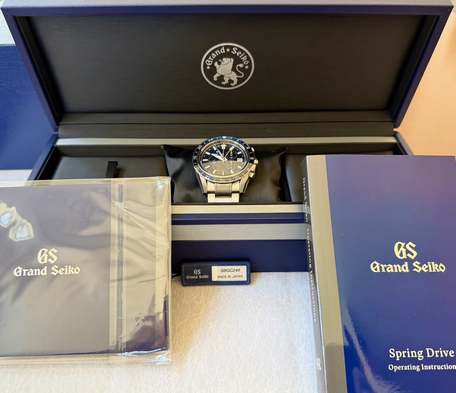 Grand Seiko Evolution 9 Collection Spring Drive GMT SBGC249 Blue Titanium Automa