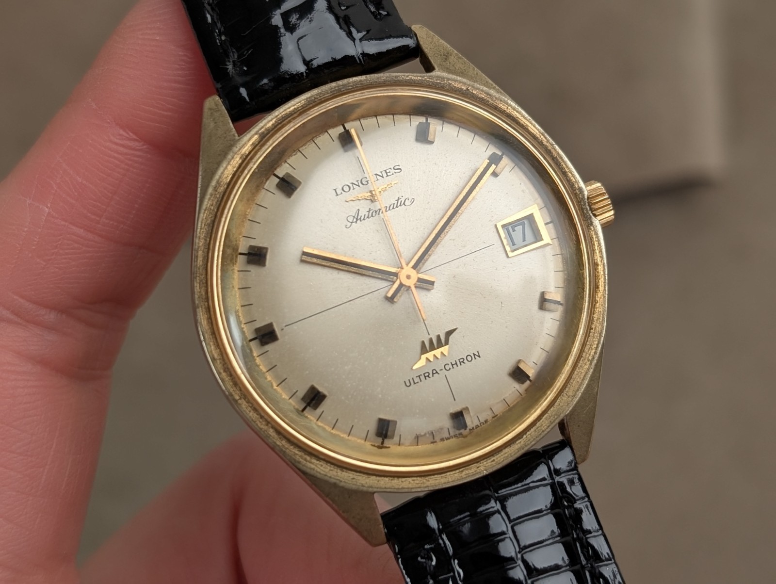 Longines Ultra-chron Cal.431 Automatic Gold Date Men’s Watch Vintage 37mm