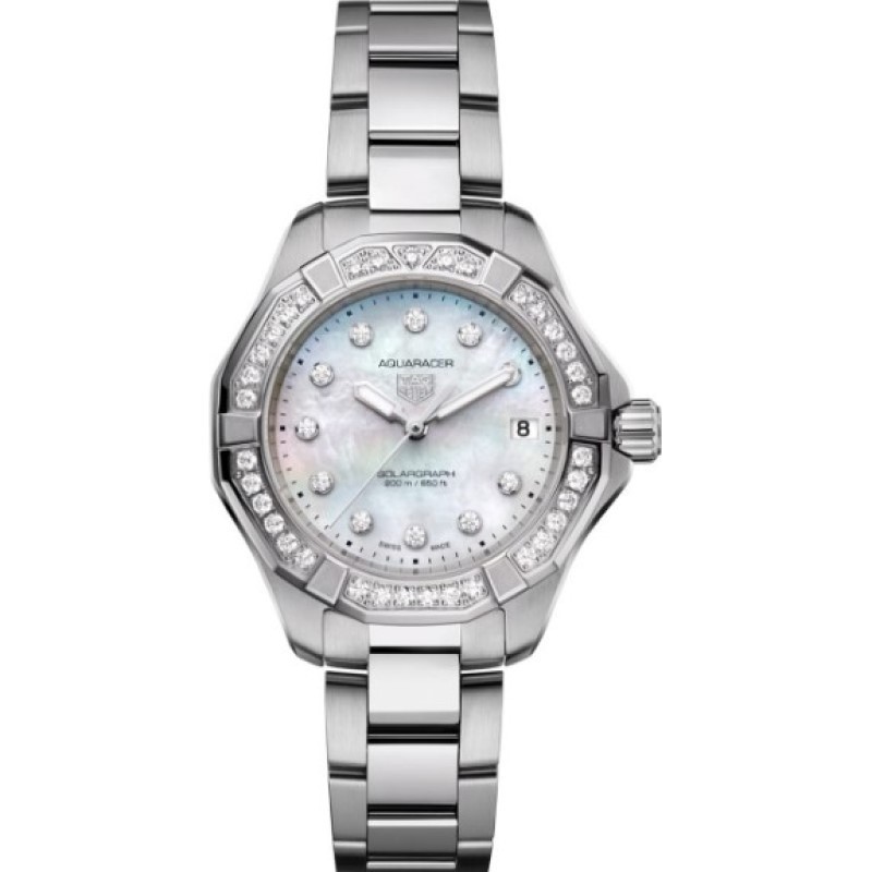 TAG Heuer Aquaracer Pro 200 Solargraph MOP Diamond Women’s Watch WBP1314.BA0005