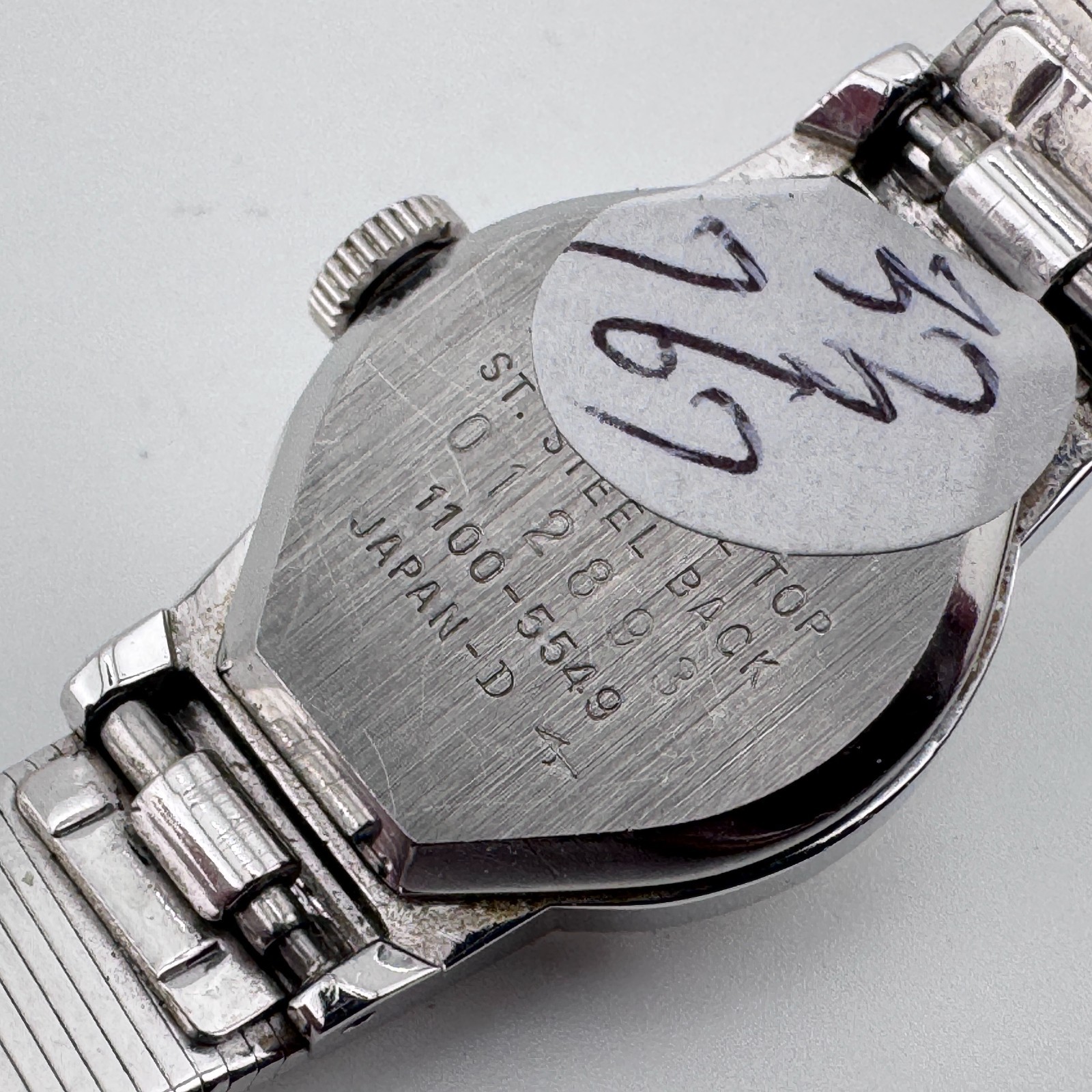 VTG Seiko Hand Winding Mechanical Watch 1100-5549 Women Silver 17 Jewels 6.25″