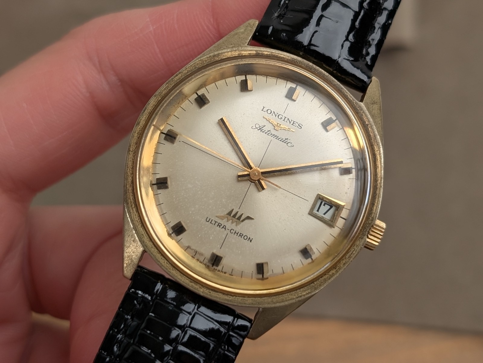 Longines Ultra-chron Cal.431 Automatic Gold Date Men’s Watch Vintage 37mm