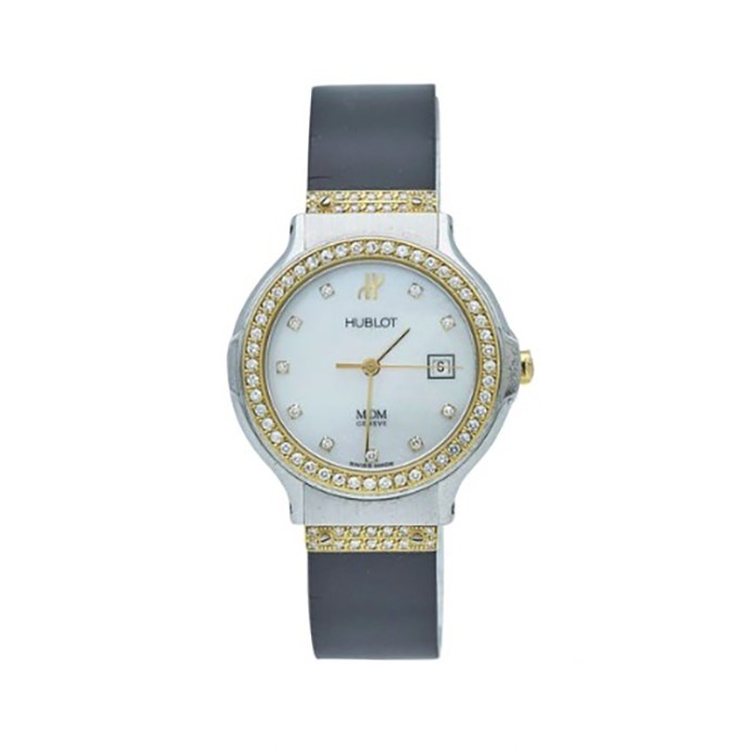 Hublot MDM Geneve Classic Quartz 28 Diamond MOP Dial & Bezel Two Tone 1391.2.054