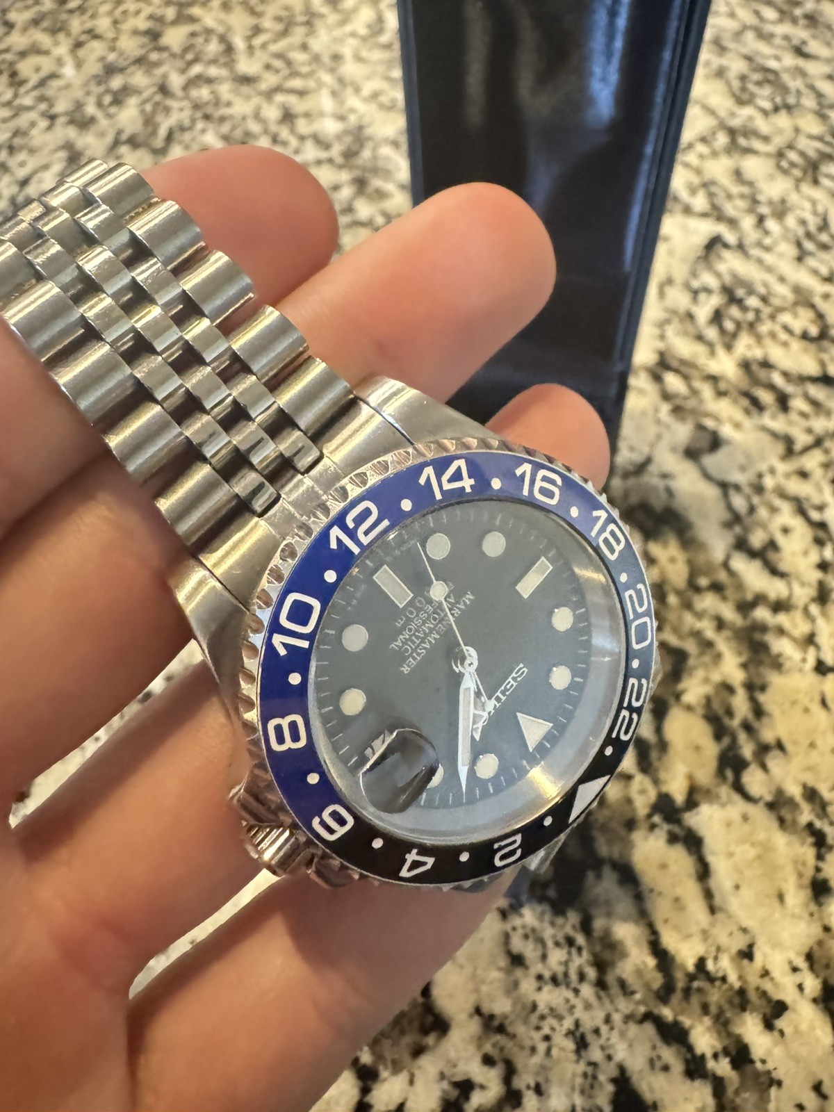 Custom 40mm “Batman/Batgirl” GMT Style Diver Mod Watch NH34 Automatic