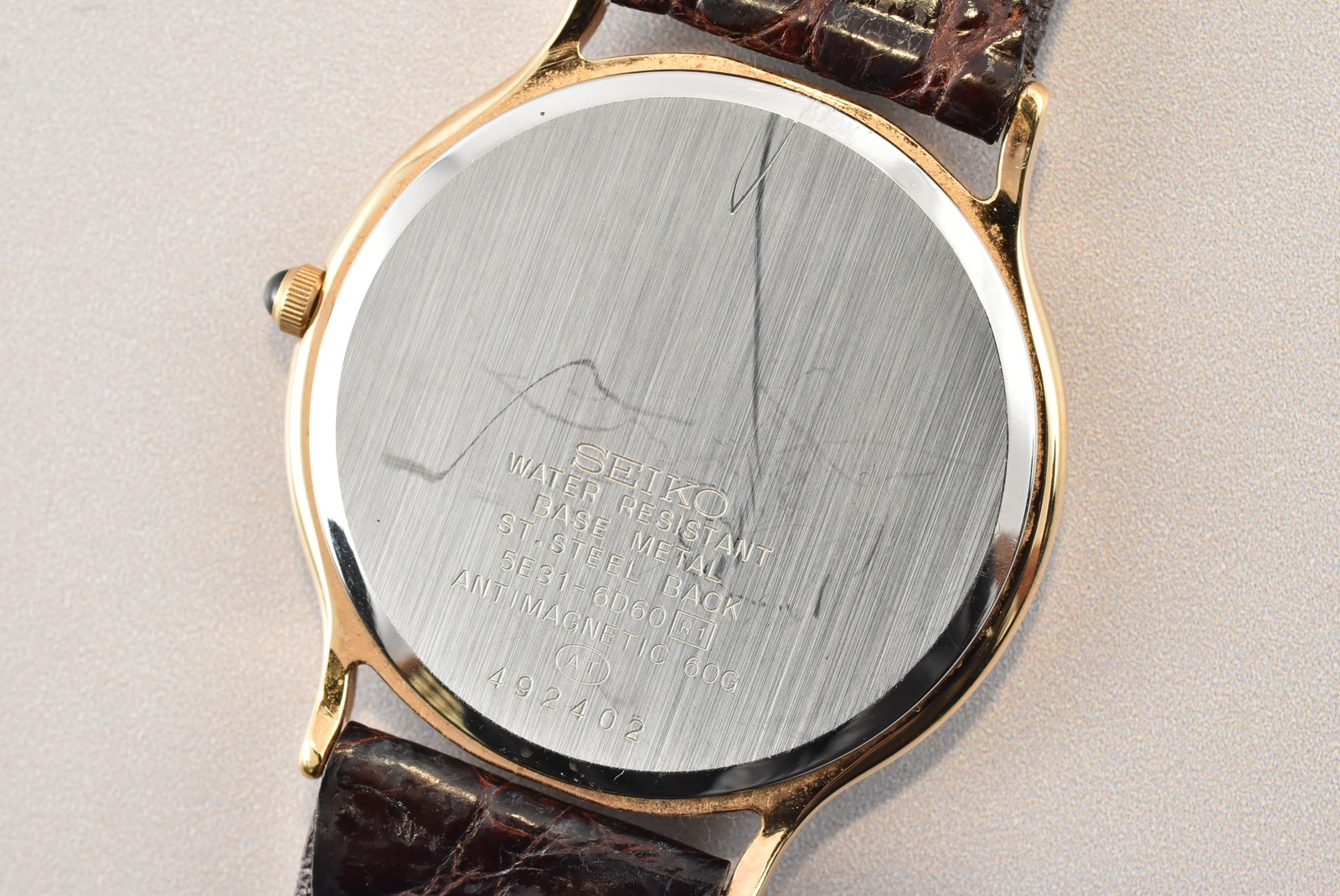 Vtg 1994 [Exc+5] SEIKO Dolce 5E31-6D60 White MOP Dial Quartz Men’s Watch JAPAN