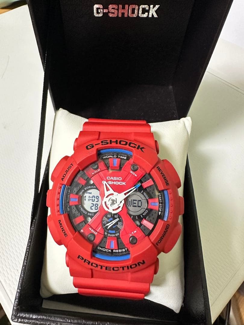 CASIO G-SHOCK GA-120TR Red Blue Analog Digital Watch Used Japan