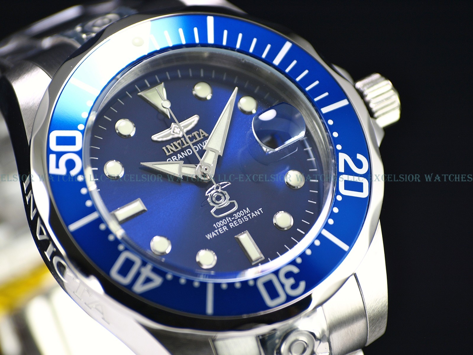 New Invicta 47mm Men’s Grand Diver NH35A Automatic Blue Dial SS Bracelet Watch
