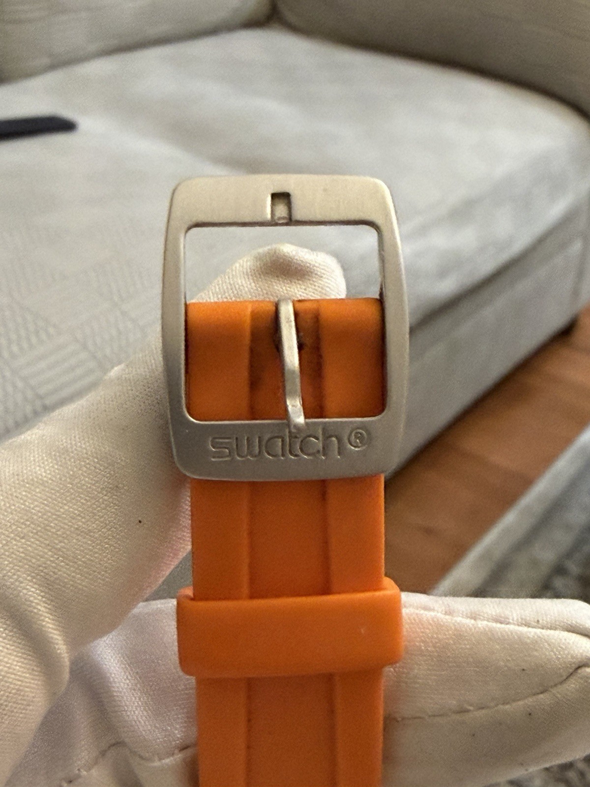 Swatch Irony Big “Jungle Joy” YGS4029 Aluminum Swiss Watch Orange Strap Ladies